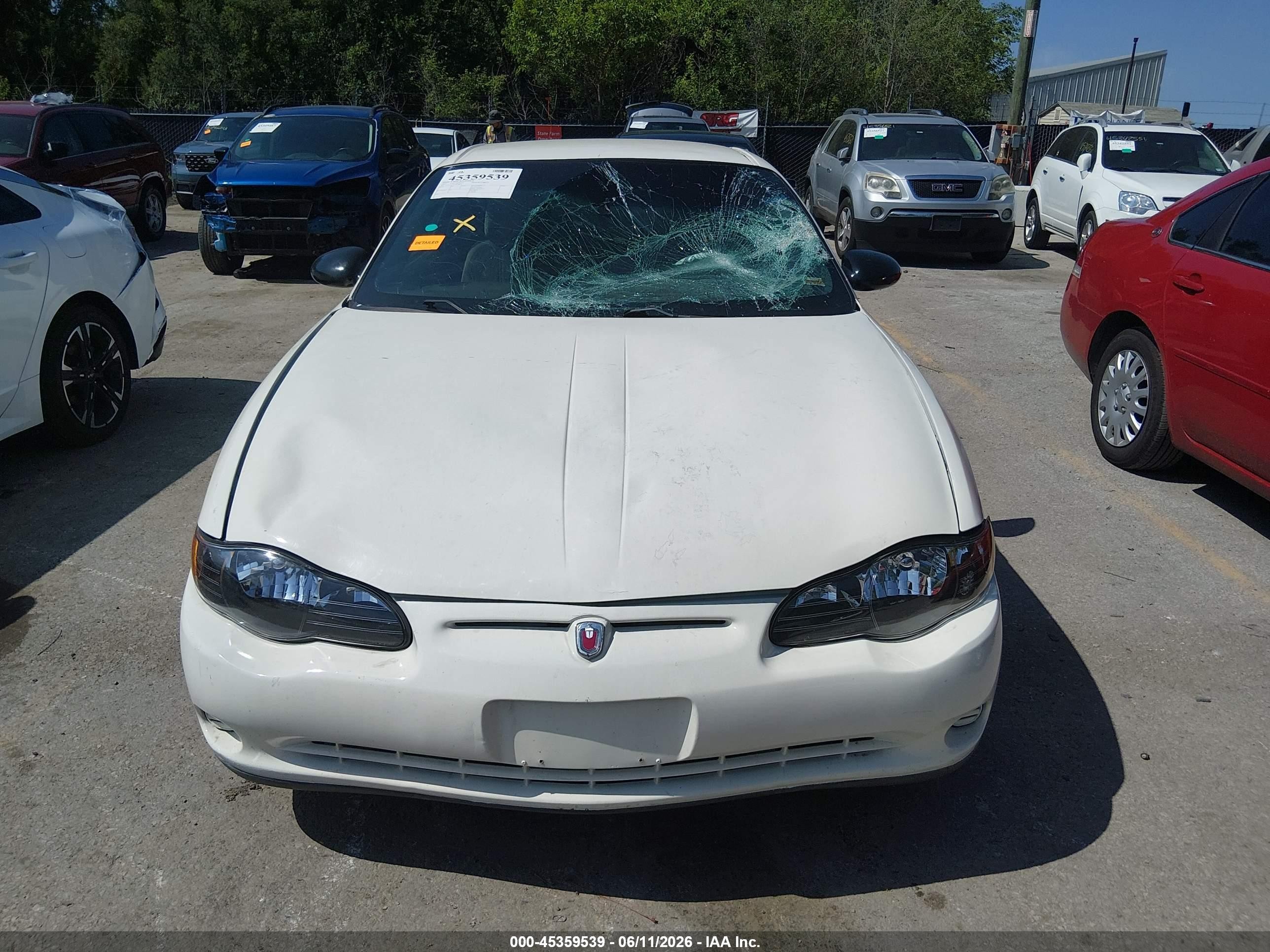 2003 Chevrolet Monte Carlo Ls White vin: 2G1WW12E239274813