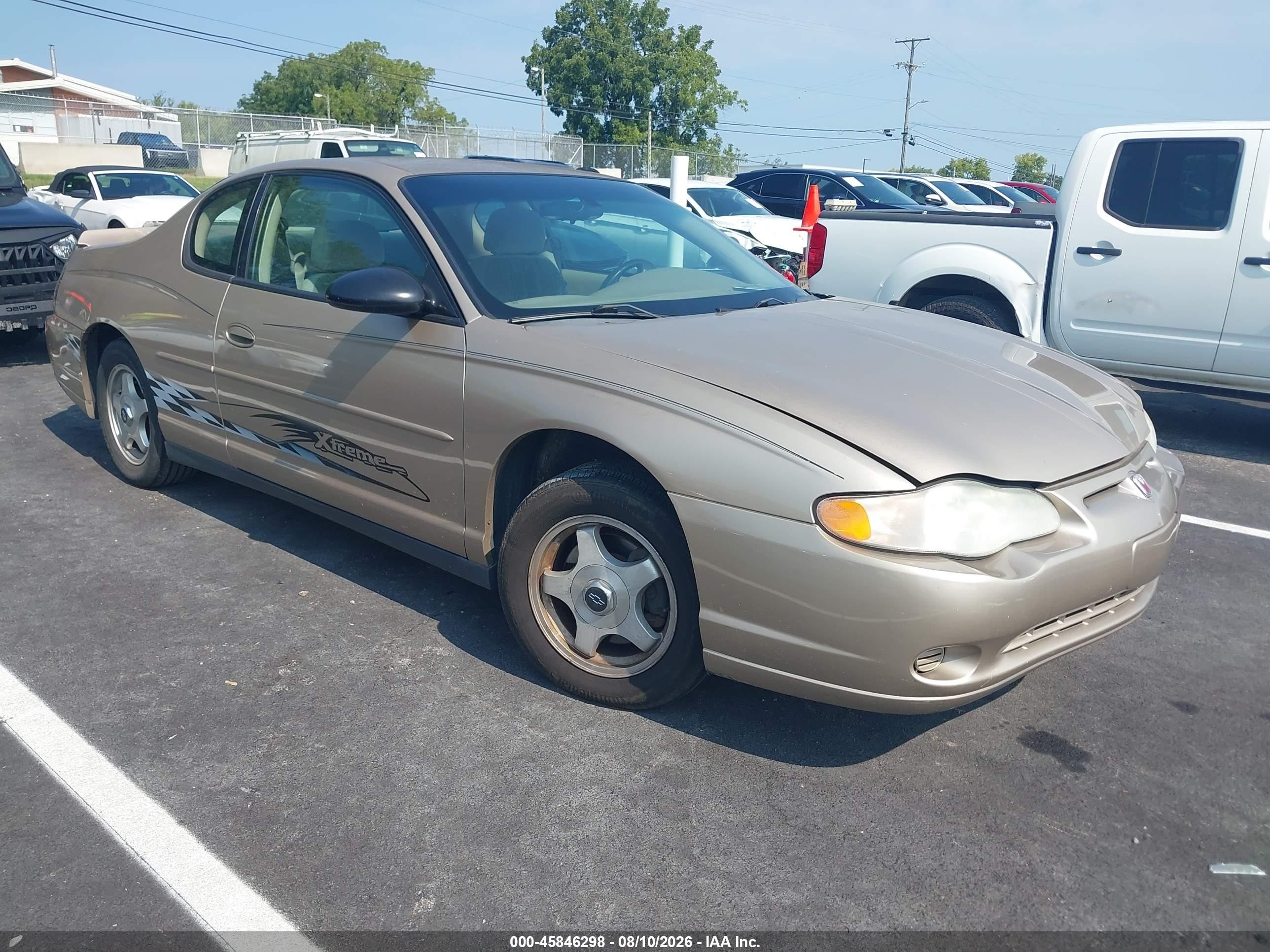 2004 Chevrolet Monte Carlo Ls Gold vin: 2G1WW12E249448770