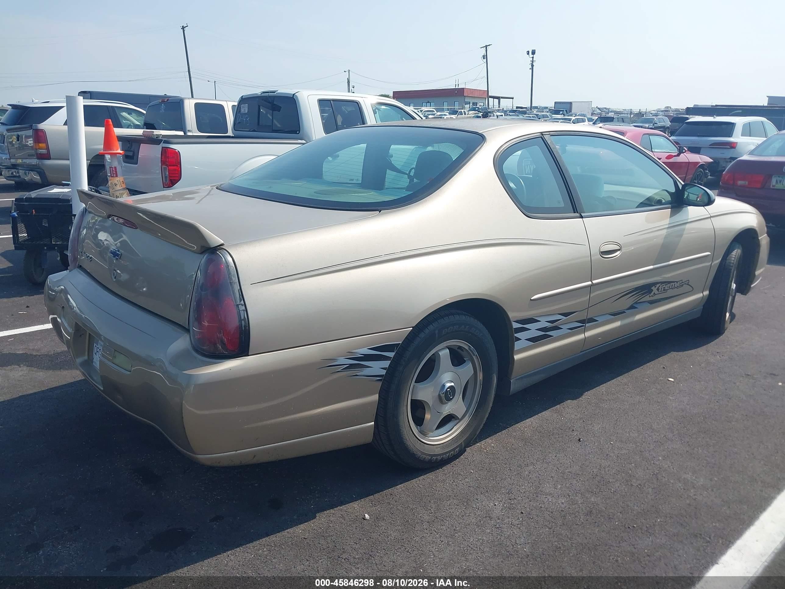 2004 Chevrolet Monte Carlo Ls Gold vin: 2G1WW12E249448770