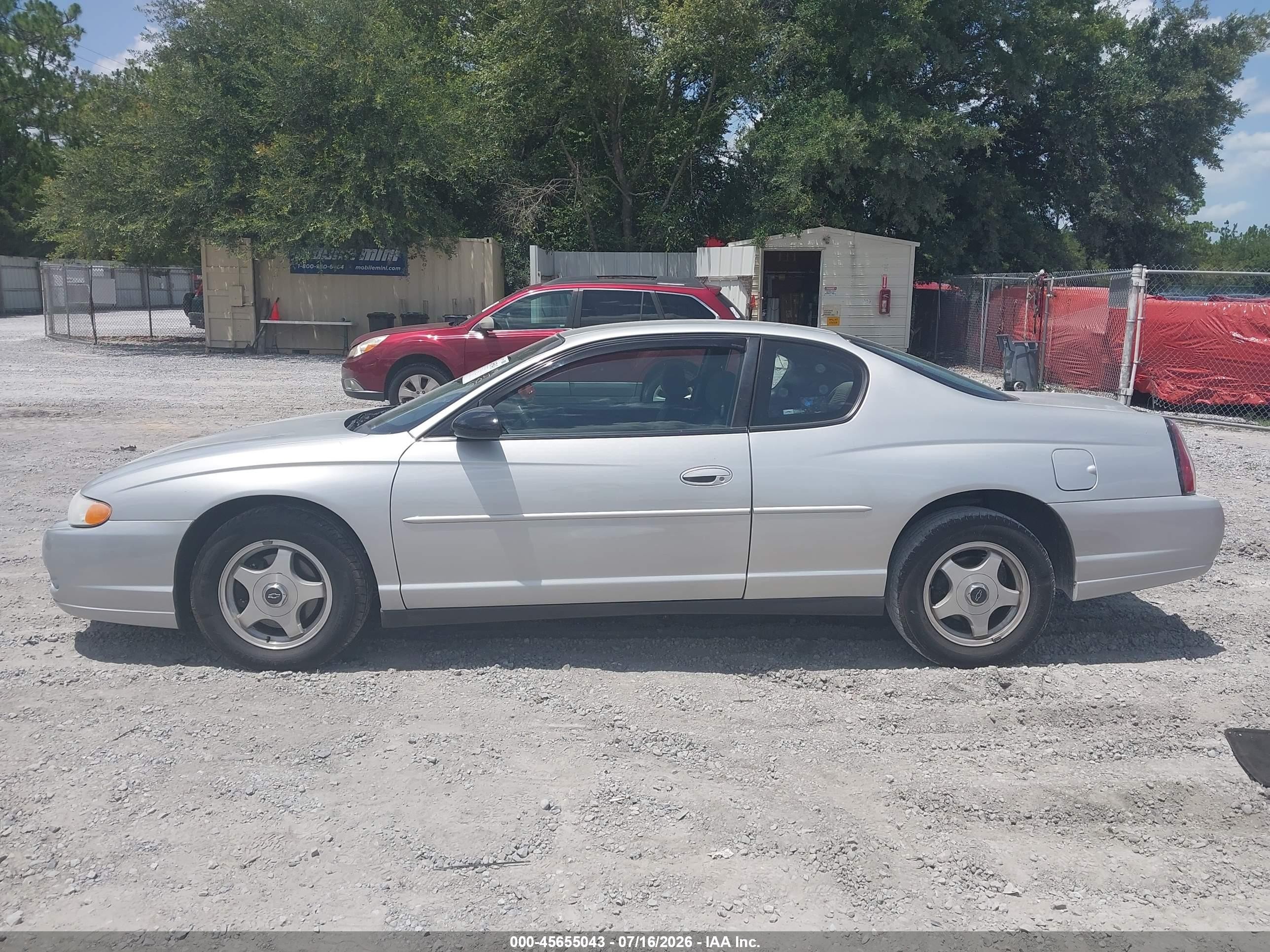 2003 Chevrolet Monte Carlo Ls Silver vin: 2G1WW12E339436853