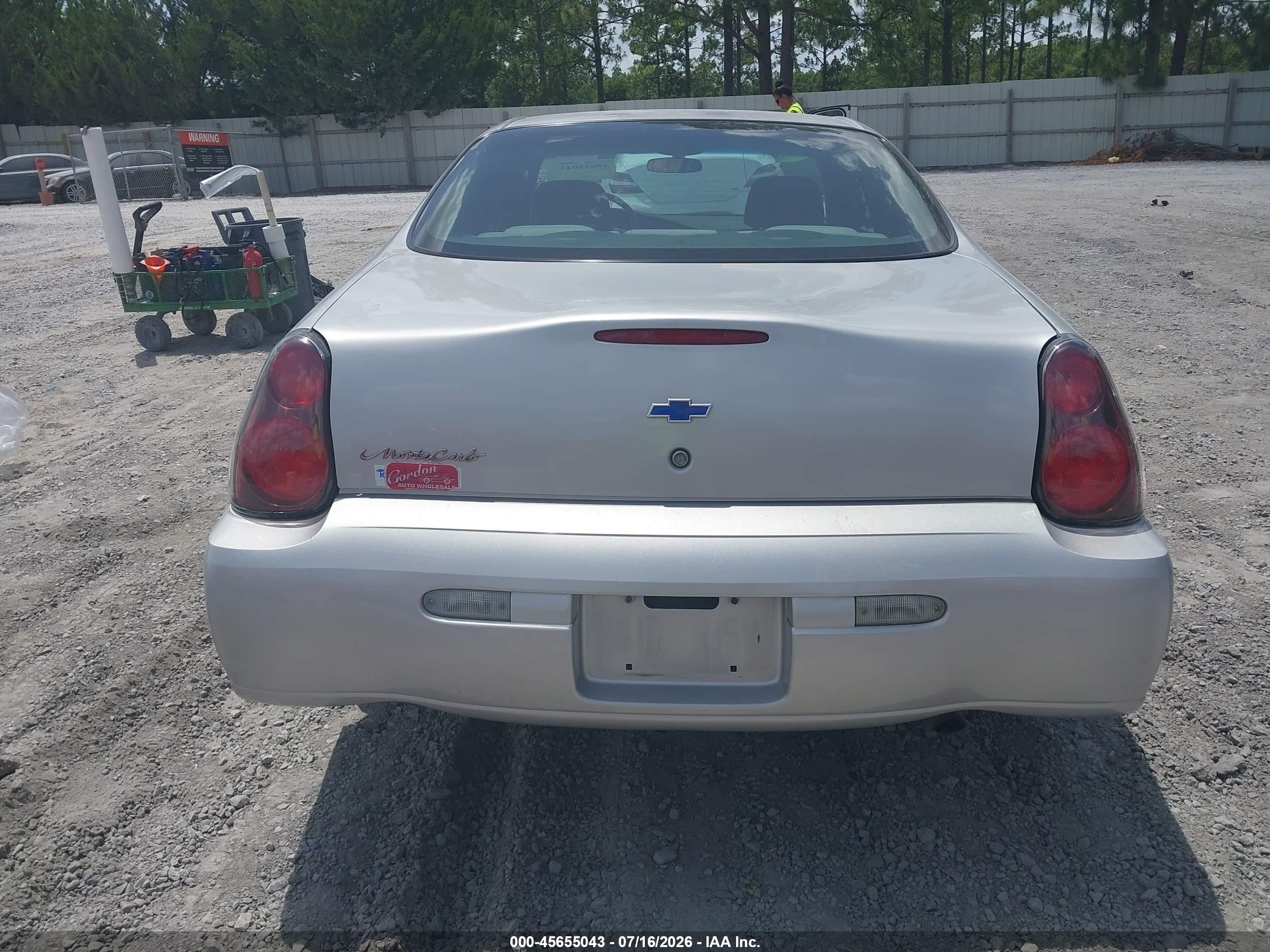 2003 Chevrolet Monte Carlo Ls Silver vin: 2G1WW12E339436853
