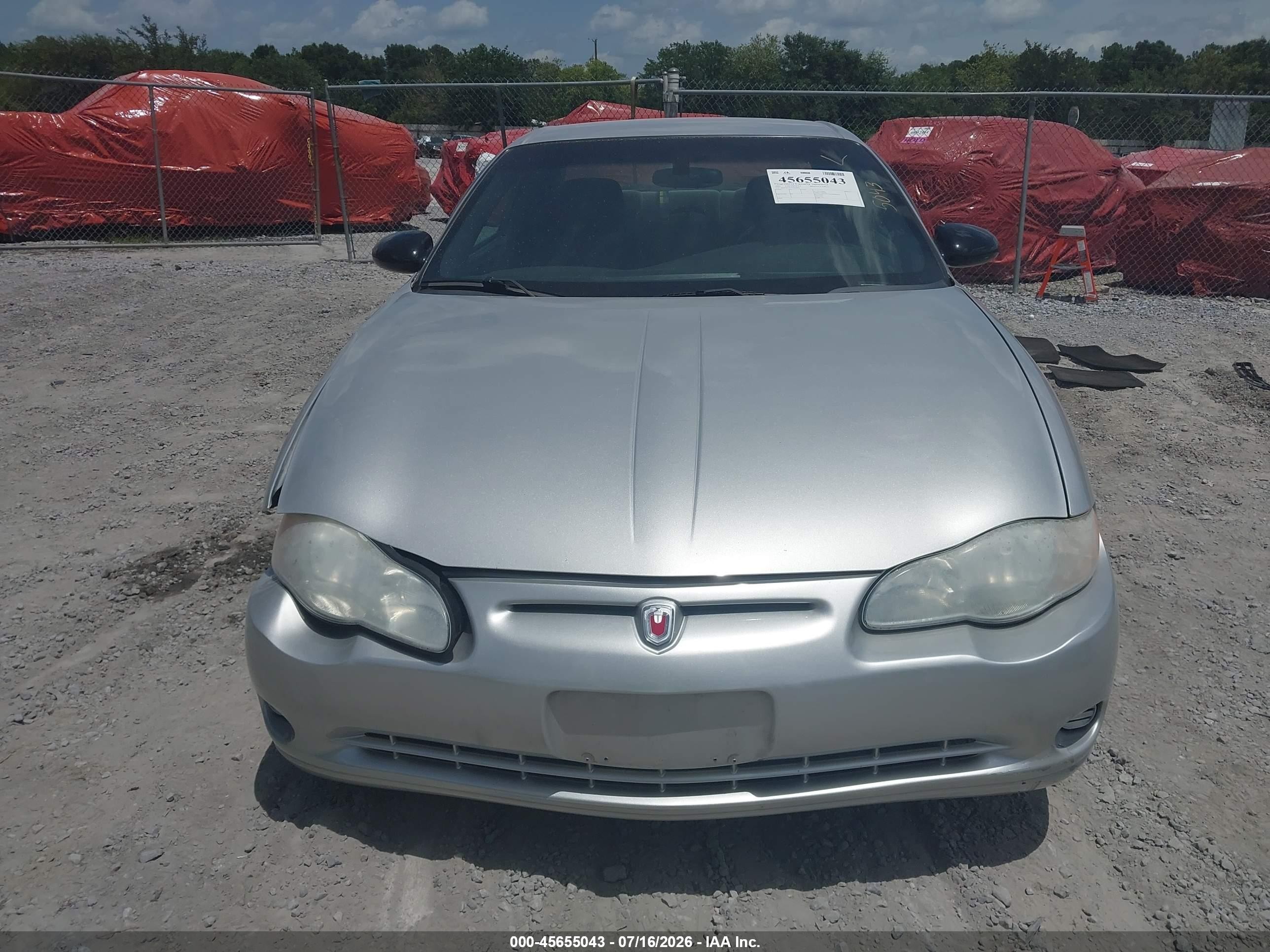 2003 Chevrolet Monte Carlo Ls Silver vin: 2G1WW12E339436853