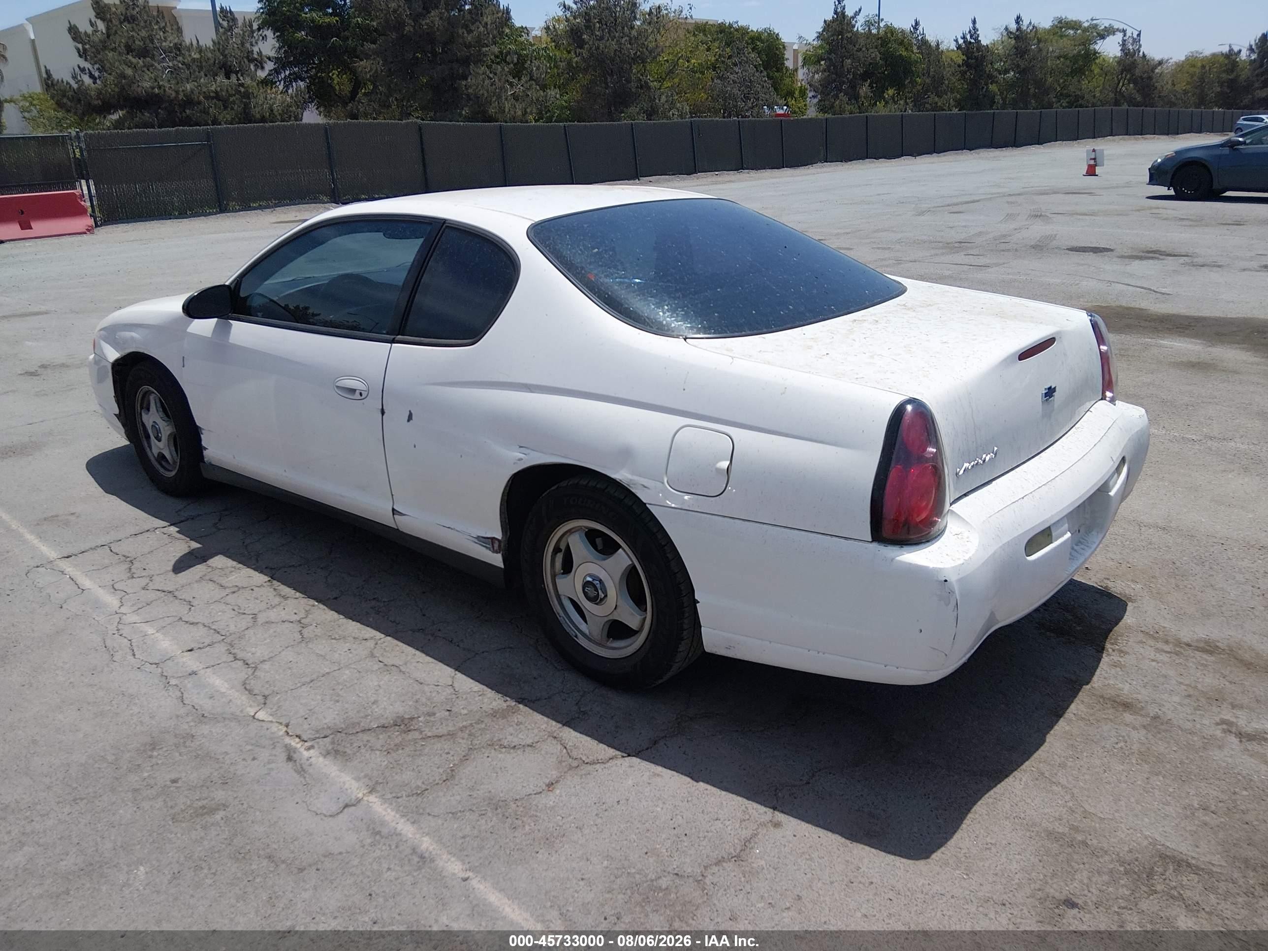 2005 Chevrolet Monte Carlo Ls White vin: 2G1WW12E359136703