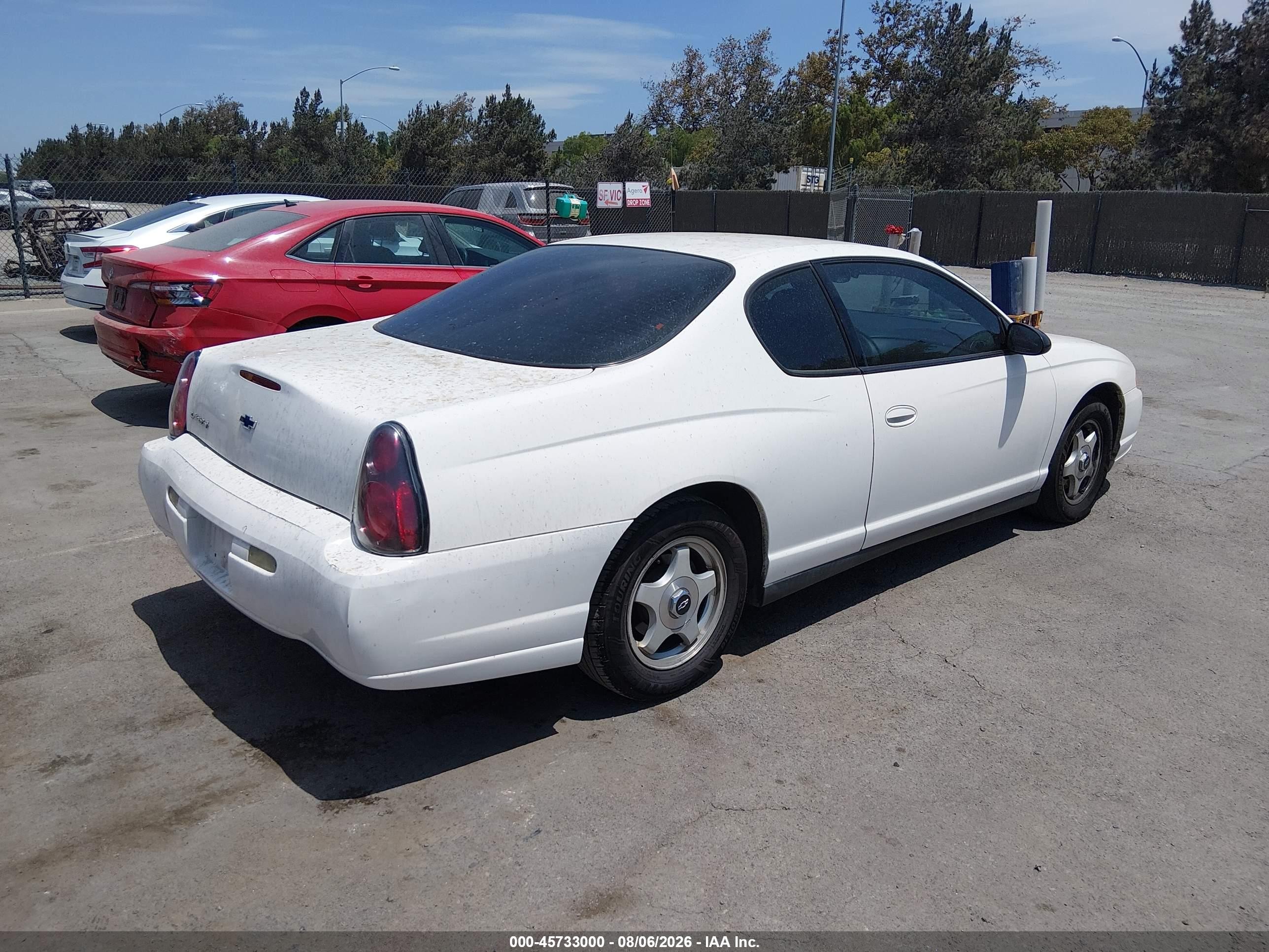 2005 Chevrolet Monte Carlo Ls White vin: 2G1WW12E359136703
