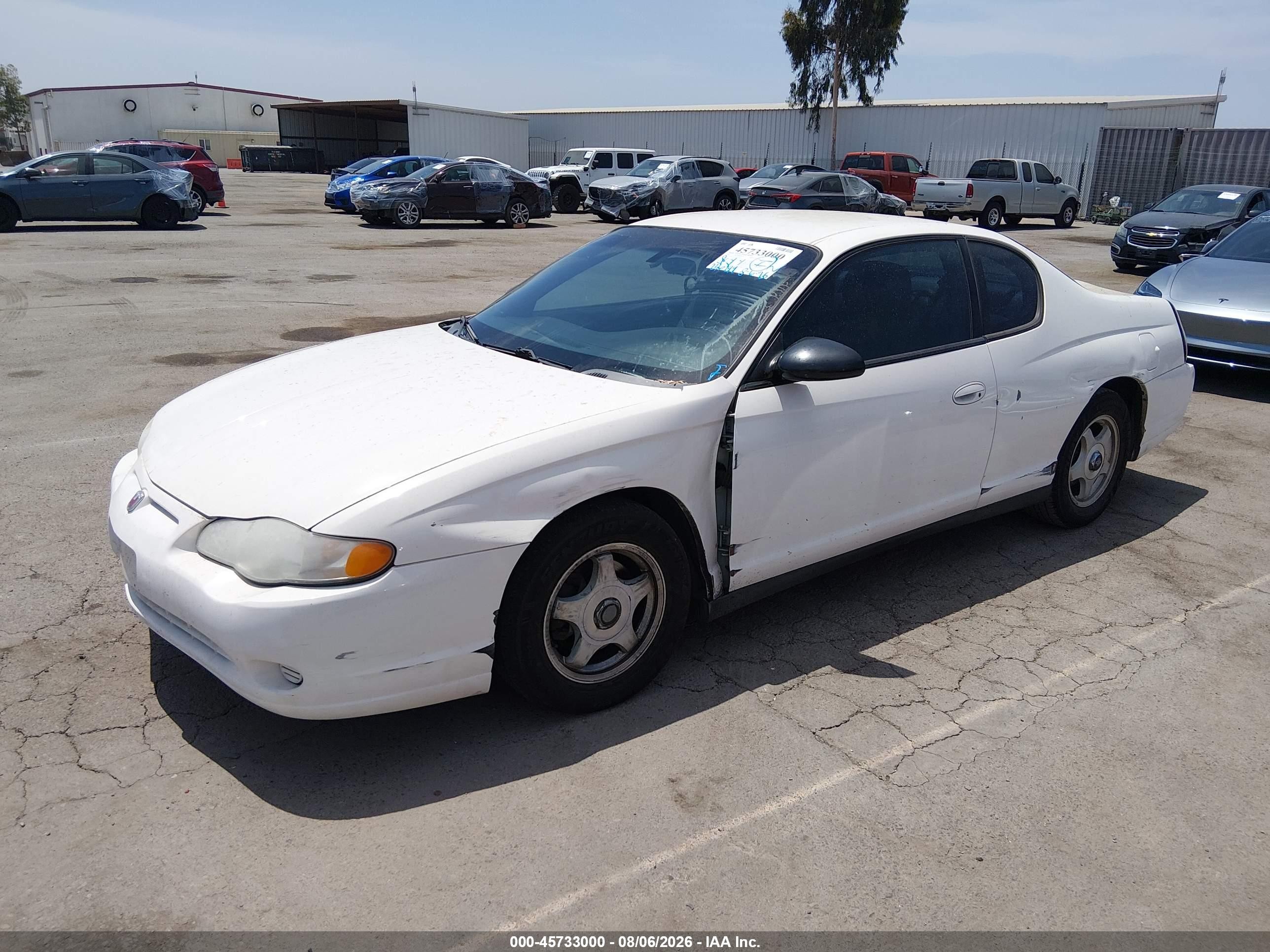 2005 Chevrolet Monte Carlo Ls White vin: 2G1WW12E359136703
