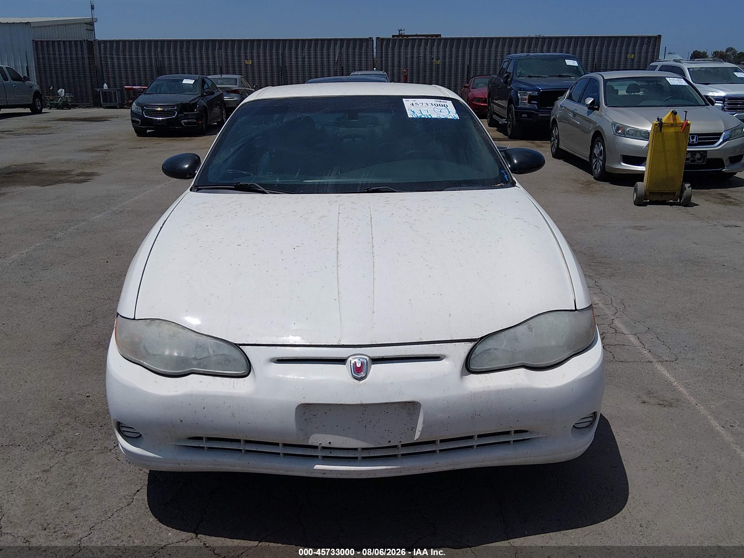 2005 Chevrolet Monte Carlo Ls White vin: 2G1WW12E359136703