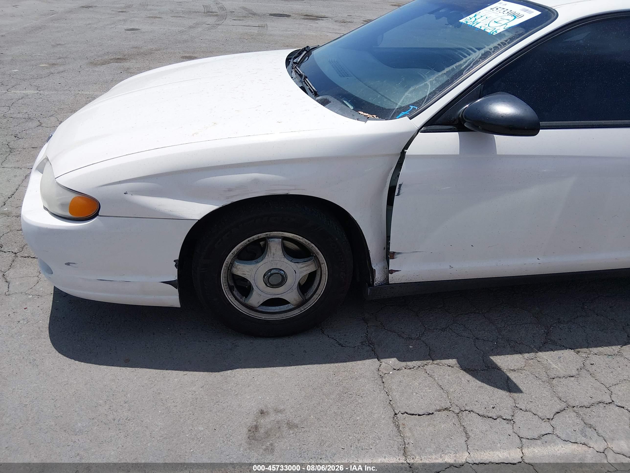 2005 Chevrolet Monte Carlo Ls White vin: 2G1WW12E359136703
