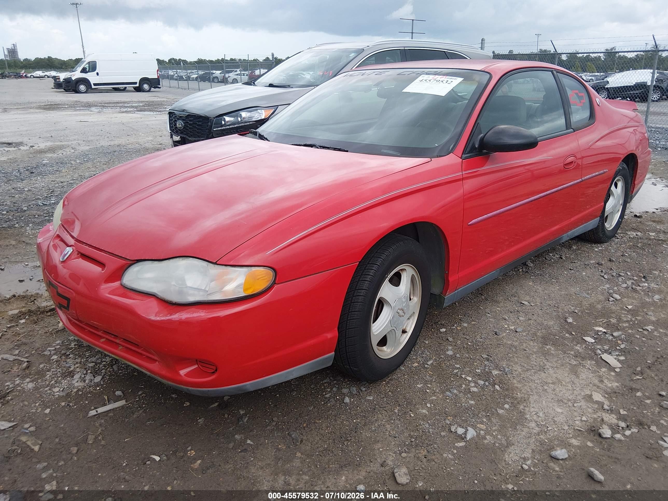 2002 Chevrolet Monte Carlo Ls Red vin: 2G1WW12E429175618