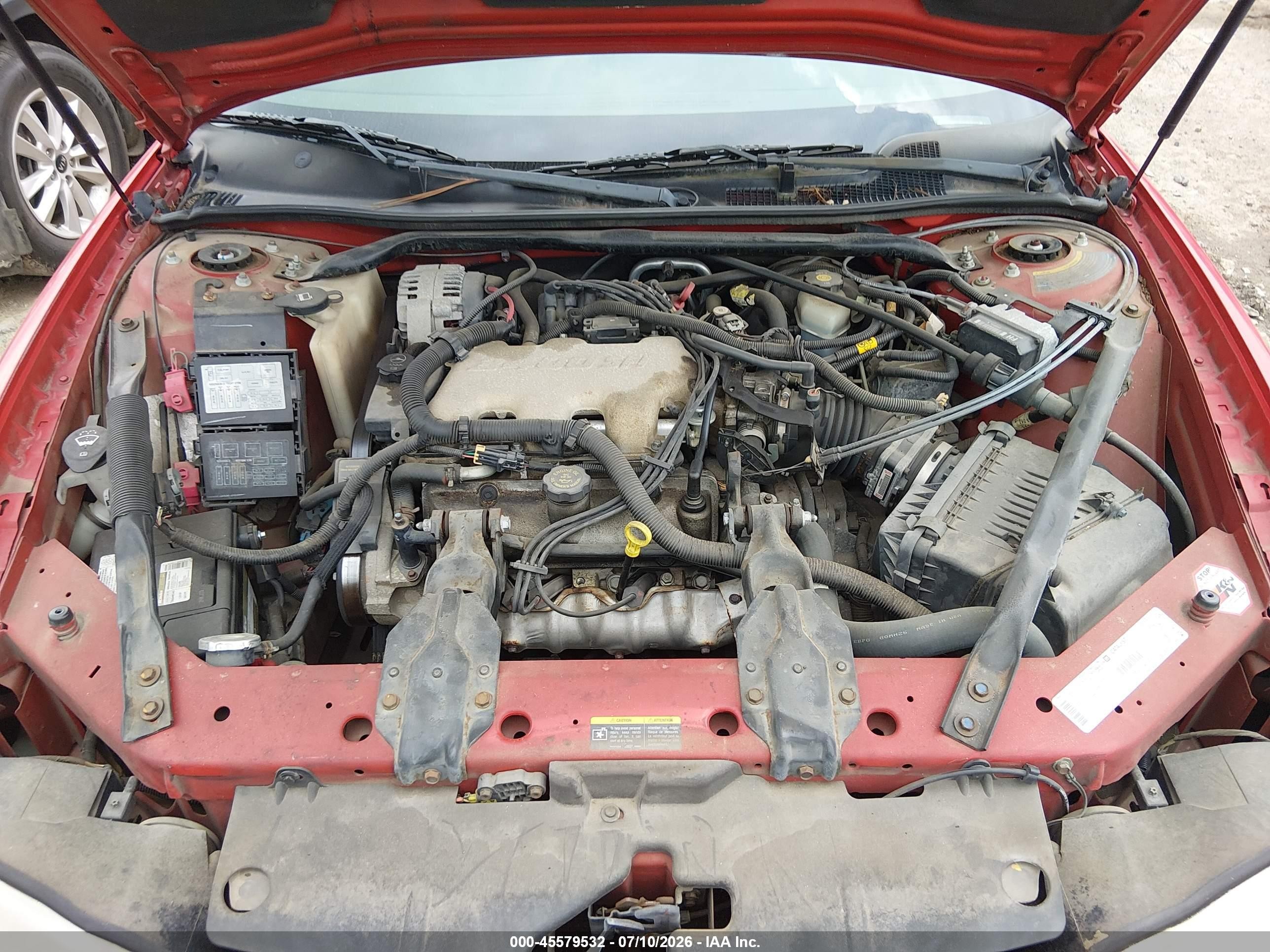 2002 Chevrolet Monte Carlo Ls Red vin: 2G1WW12E429175618
