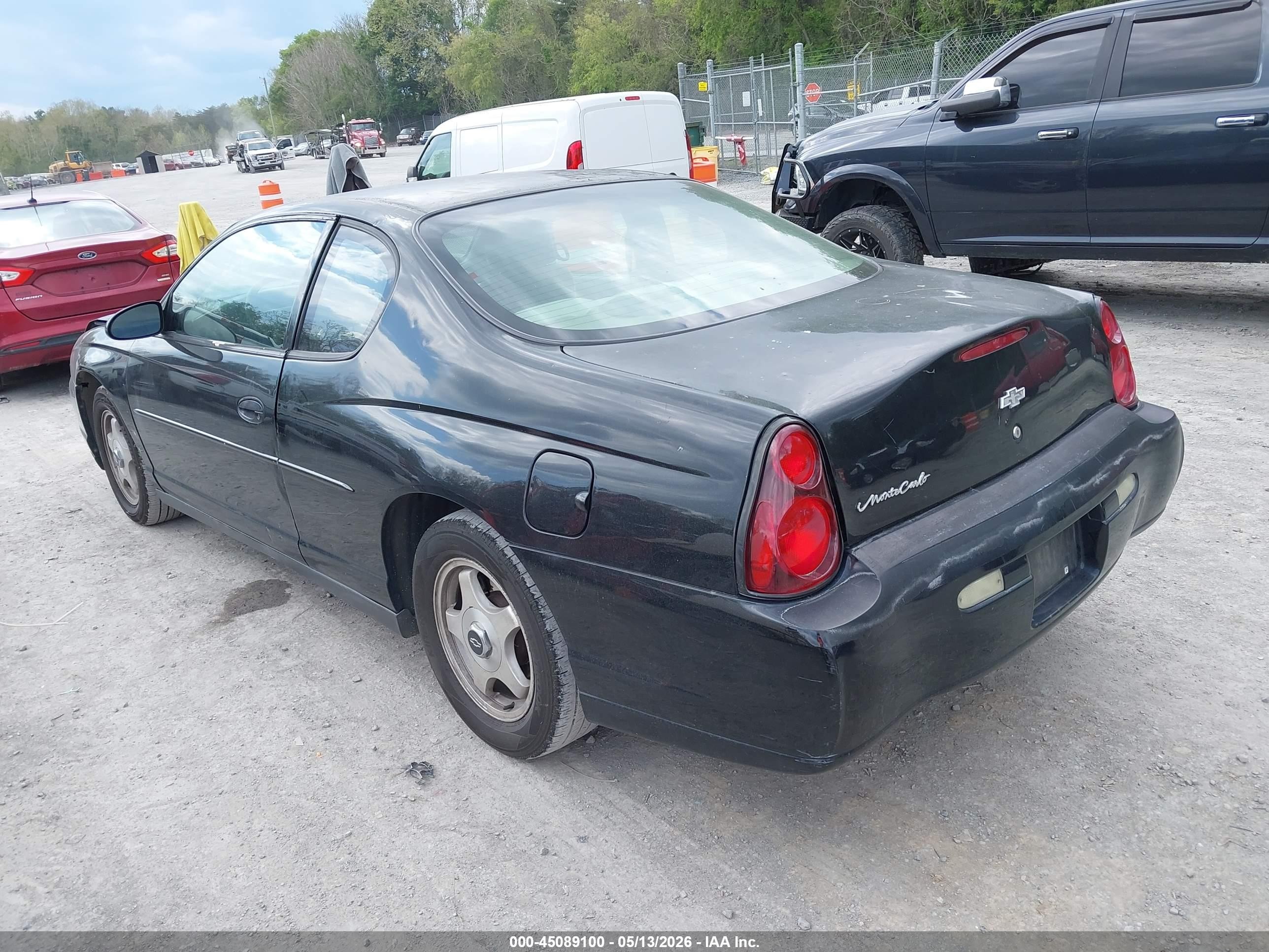 2004 Chevrolet Monte Carlo Ls Black vin: 2G1WW12E449270666