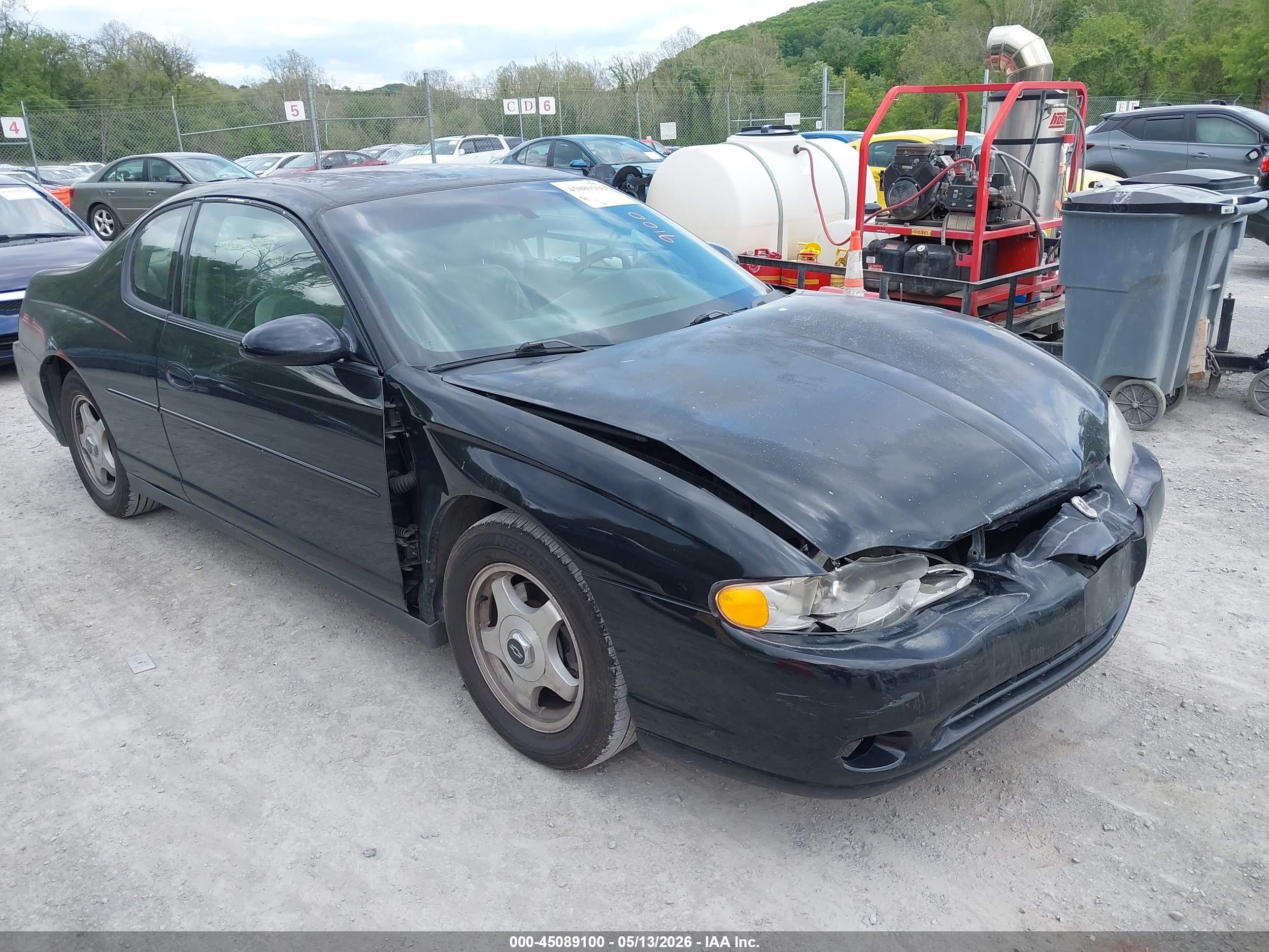 2004 Chevrolet Monte Carlo Ls Black vin: 2G1WW12E449270666