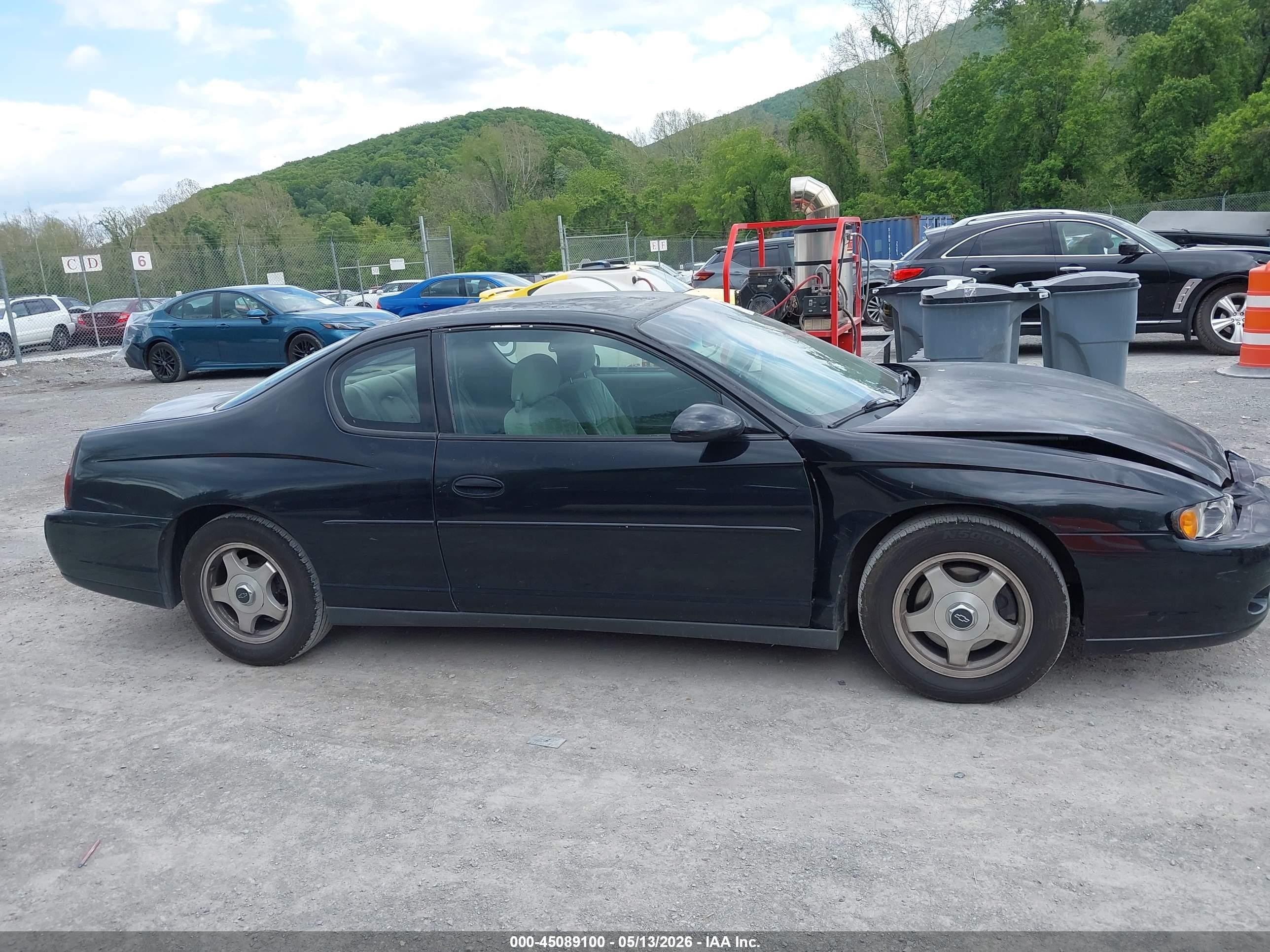 2004 Chevrolet Monte Carlo Ls Black vin: 2G1WW12E449270666