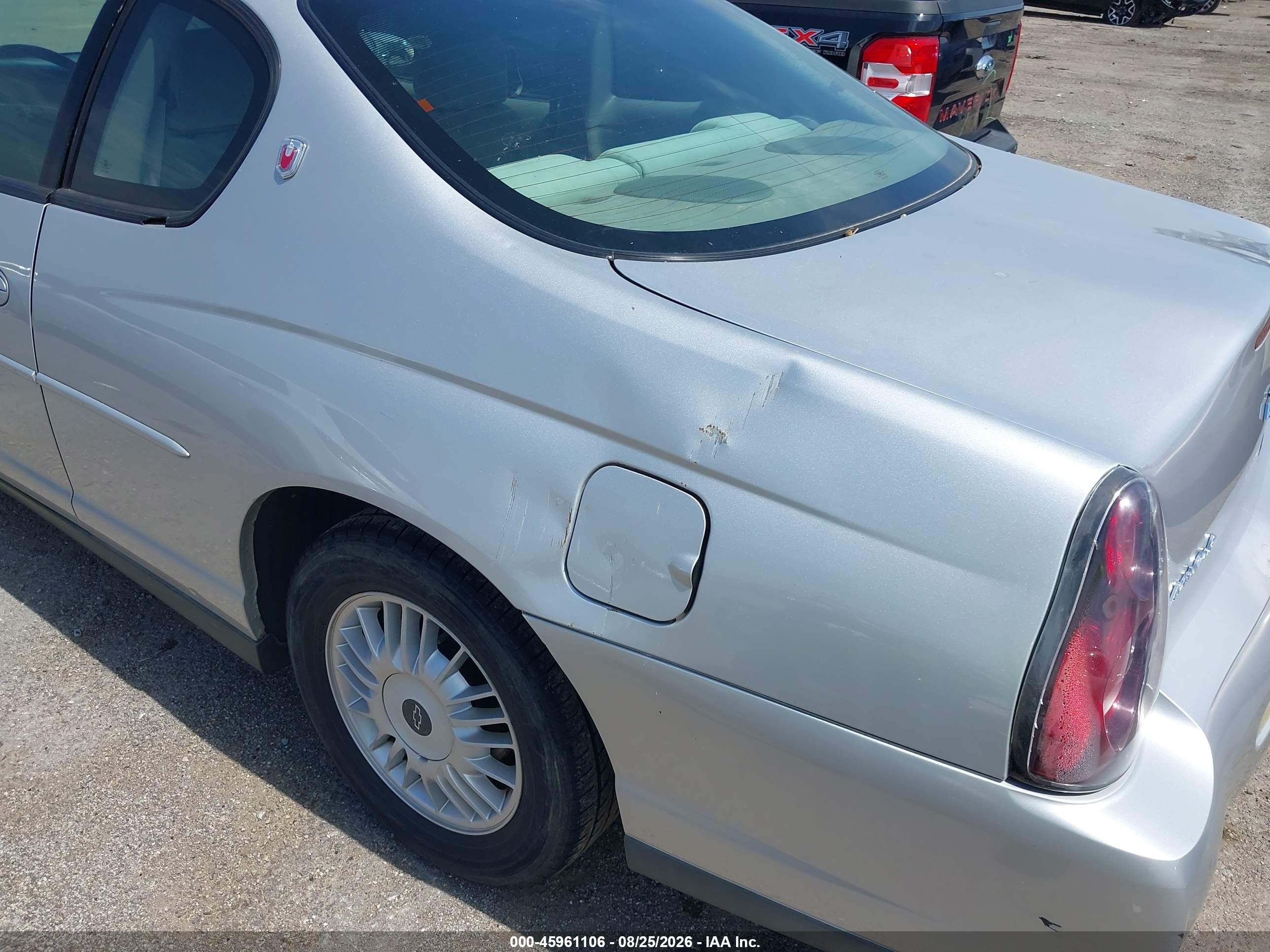 2001 Chevrolet Monte Carlo Ls Silver vin: 2G1WW12E519259610