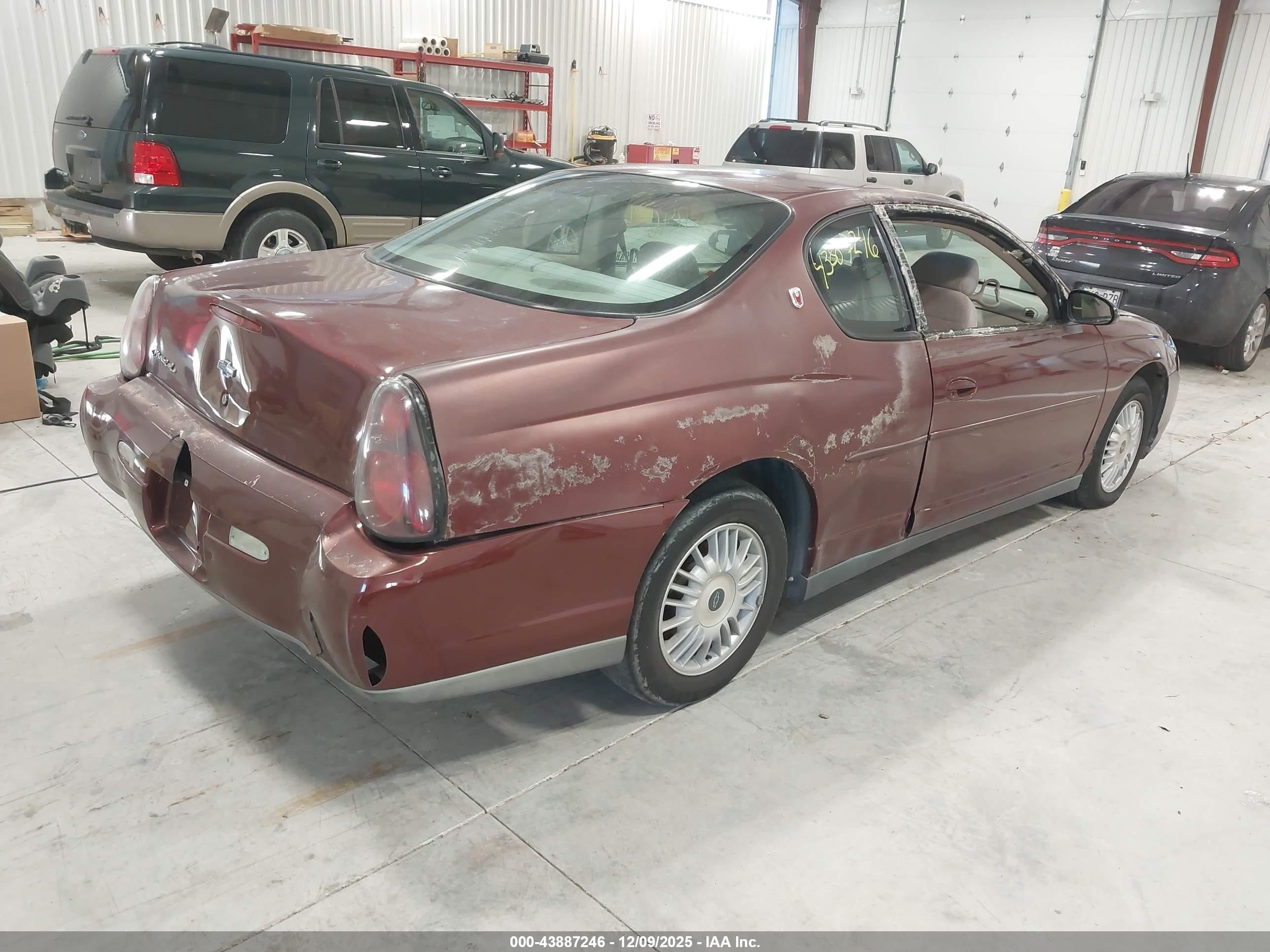 2001 Chevrolet Monte Carlo Ls Burgundy vin: 2G1WW12E619373440