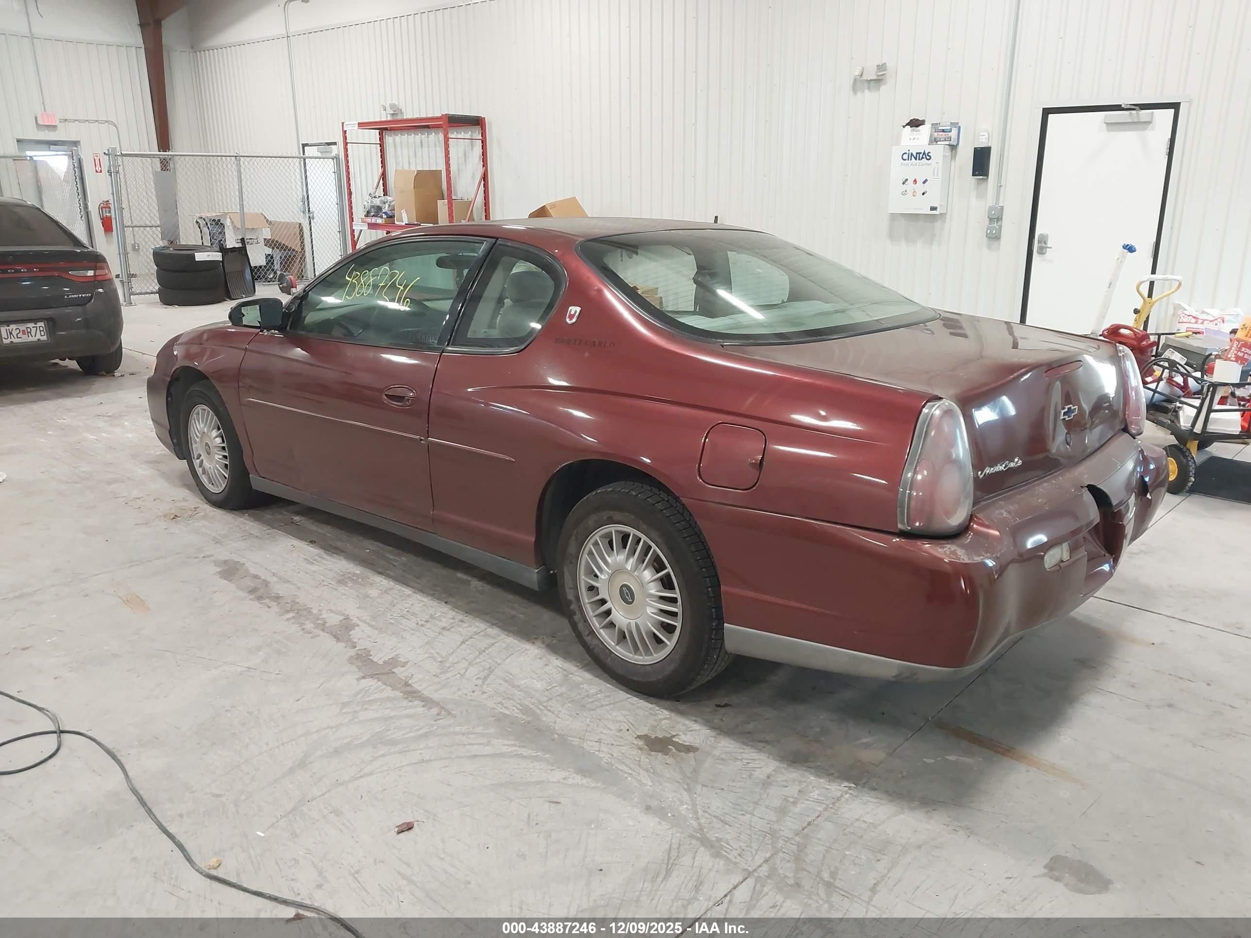 2001 Chevrolet Monte Carlo Ls Burgundy vin: 2G1WW12E619373440