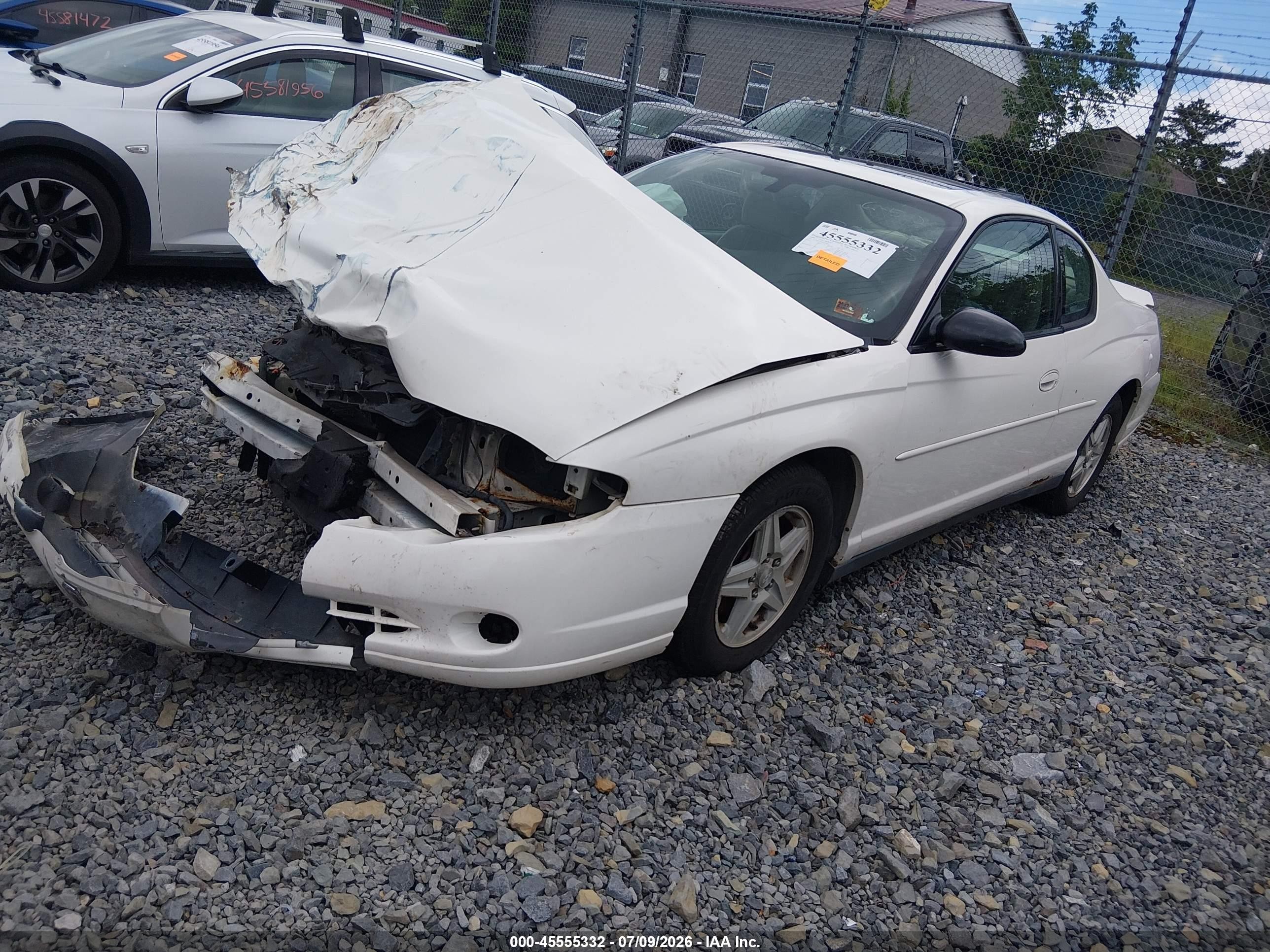 2004 Chevrolet Monte Carlo Ls Белый vin: 2G1WW12E649210503