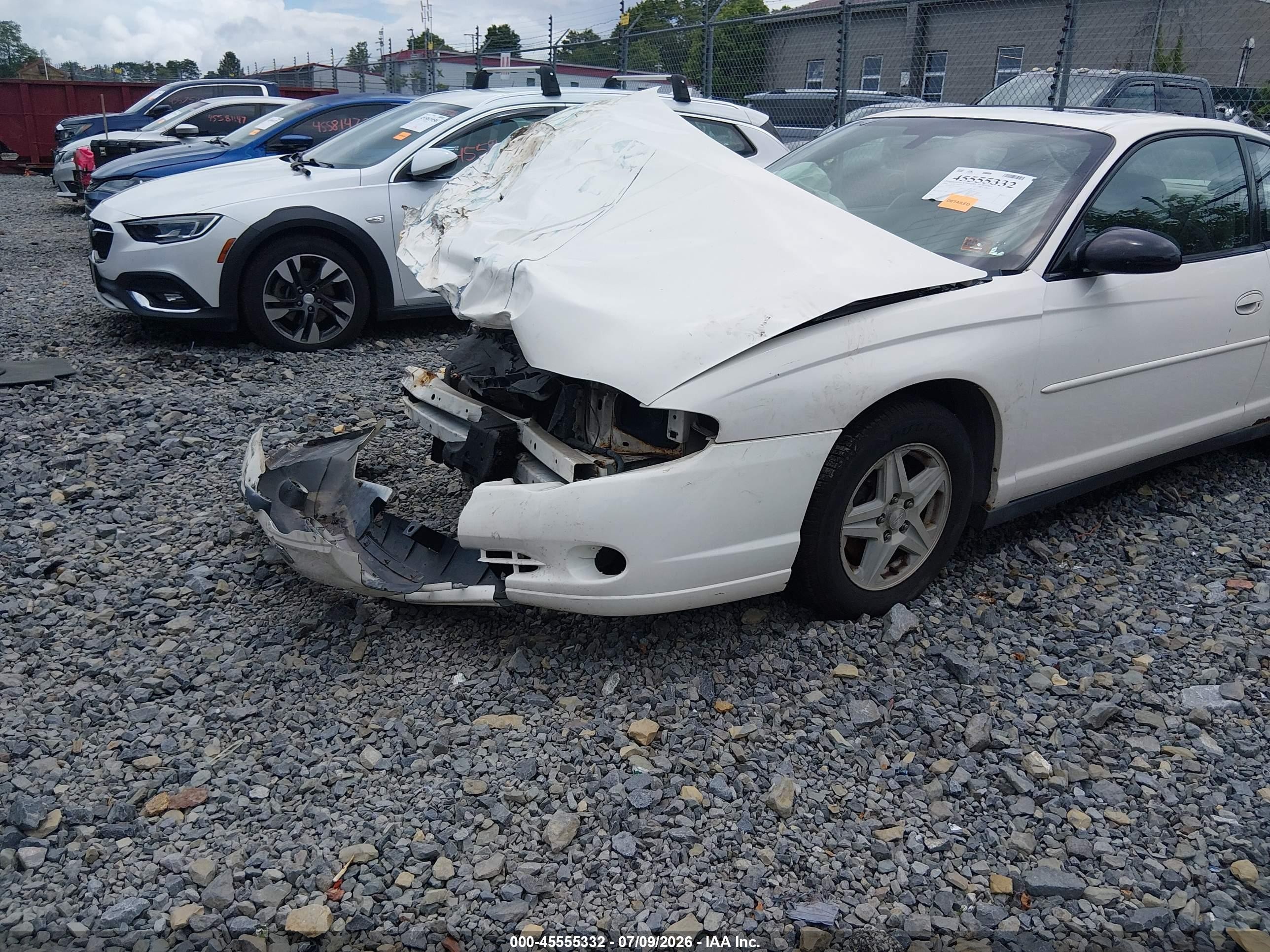 2004 Chevrolet Monte Carlo Ls Белый vin: 2G1WW12E649210503