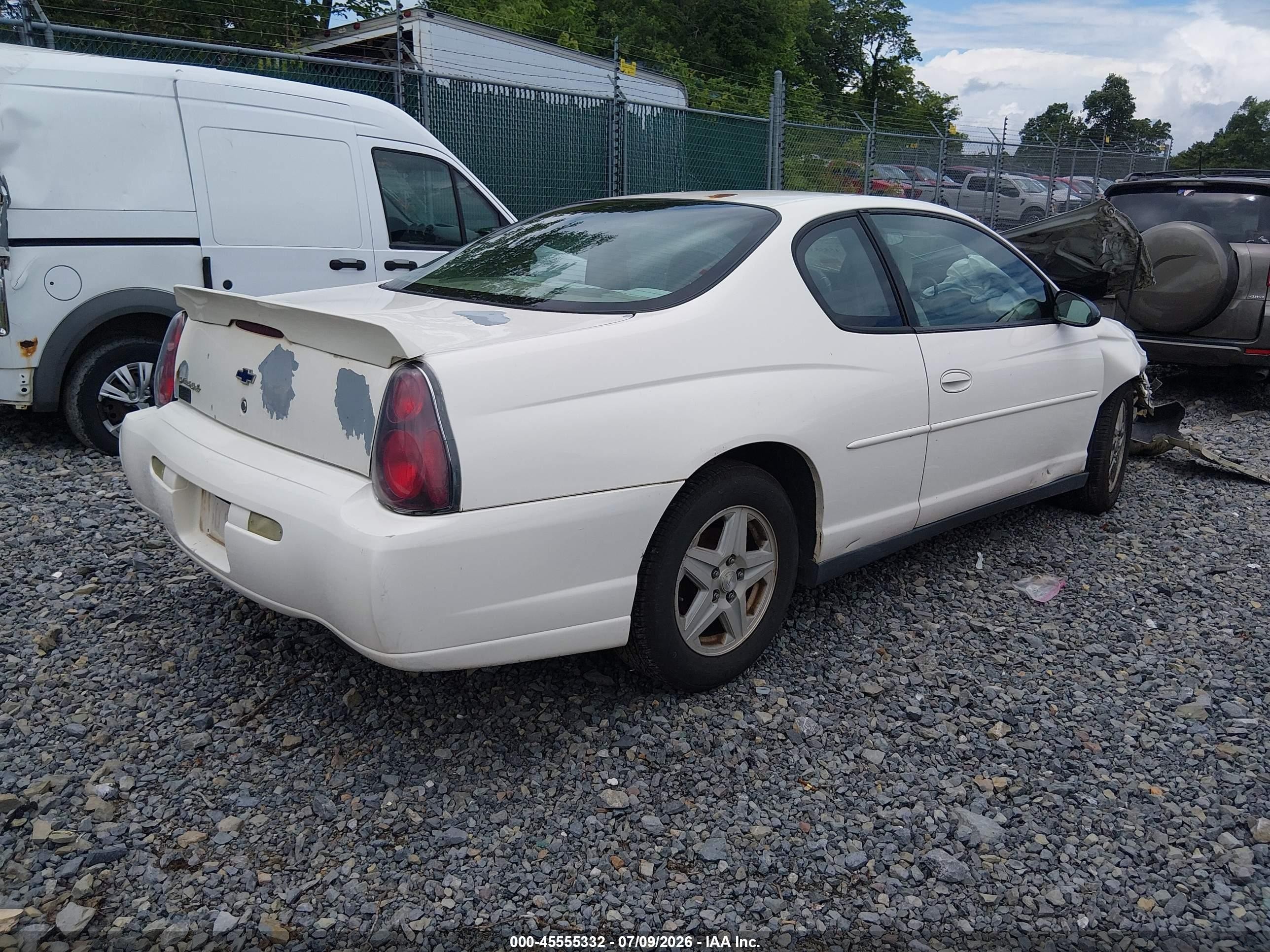 2004 Chevrolet Monte Carlo Ls Белый vin: 2G1WW12E649210503