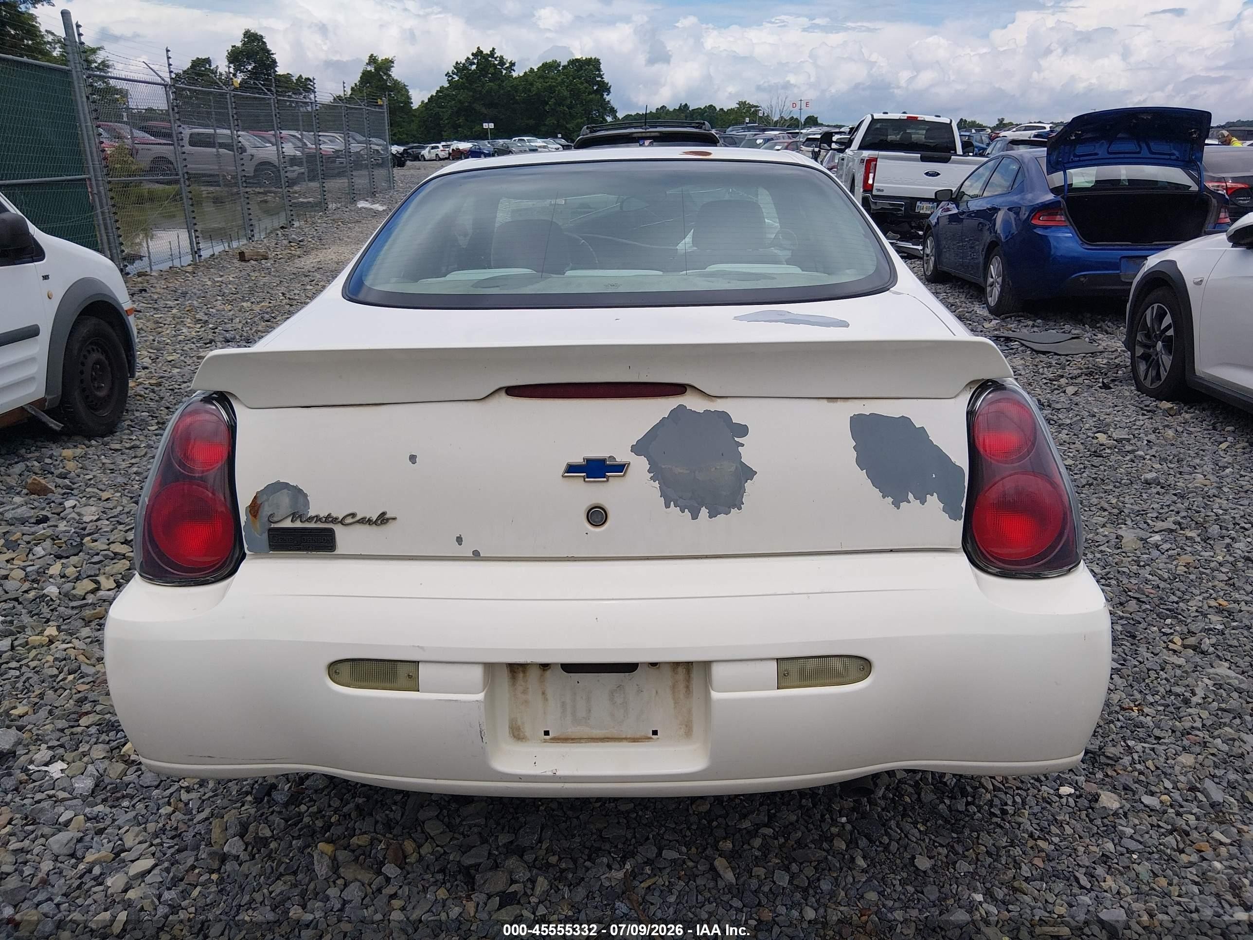 2004 Chevrolet Monte Carlo Ls Белый vin: 2G1WW12E649210503