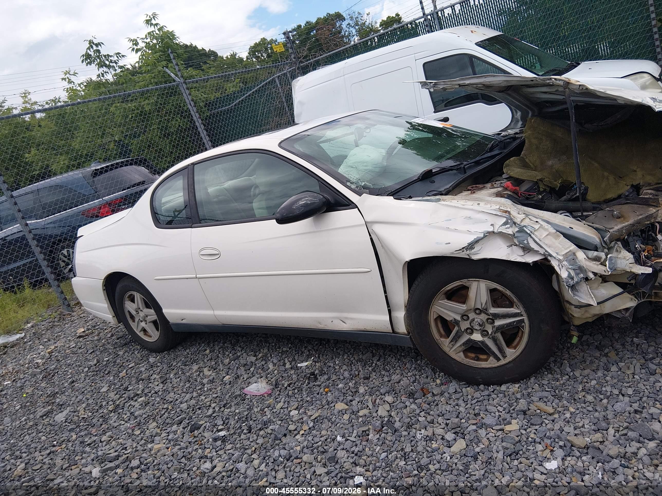 2004 Chevrolet Monte Carlo Ls Белый vin: 2G1WW12E649210503