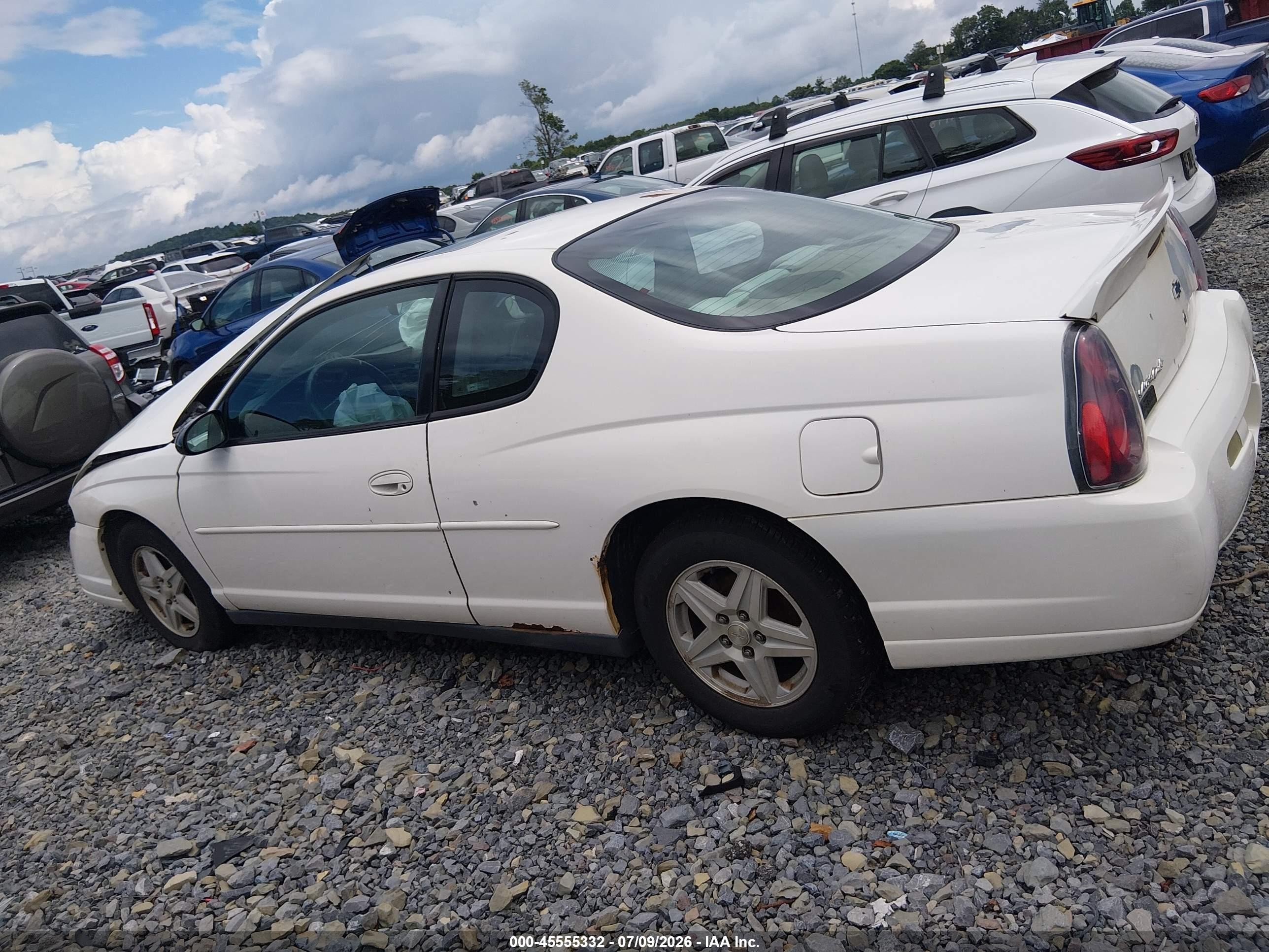 2004 Chevrolet Monte Carlo Ls Белый vin: 2G1WW12E649210503