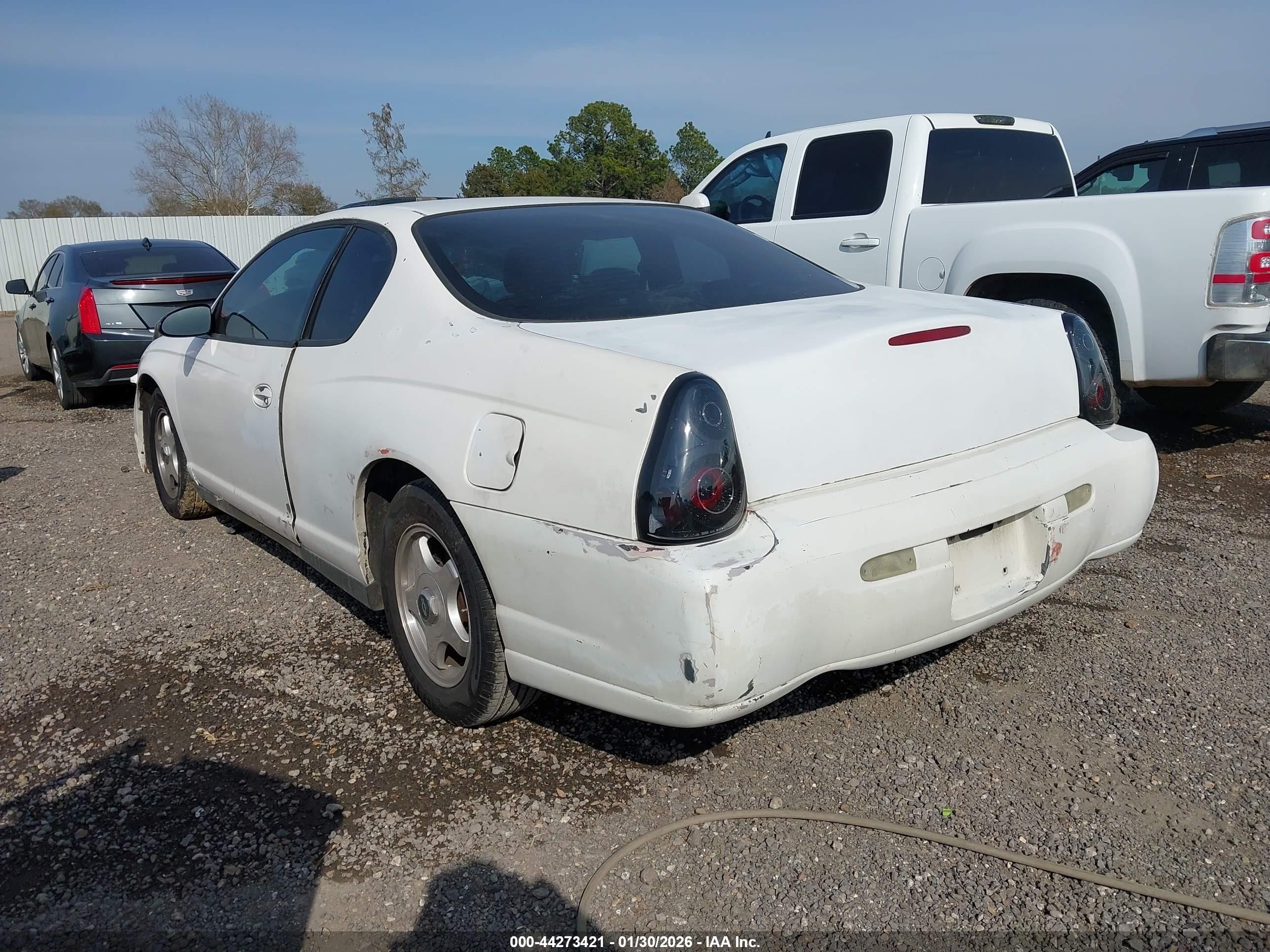2005 Chevrolet Monte Carlo Ls White vin: 2G1WW12E859254262