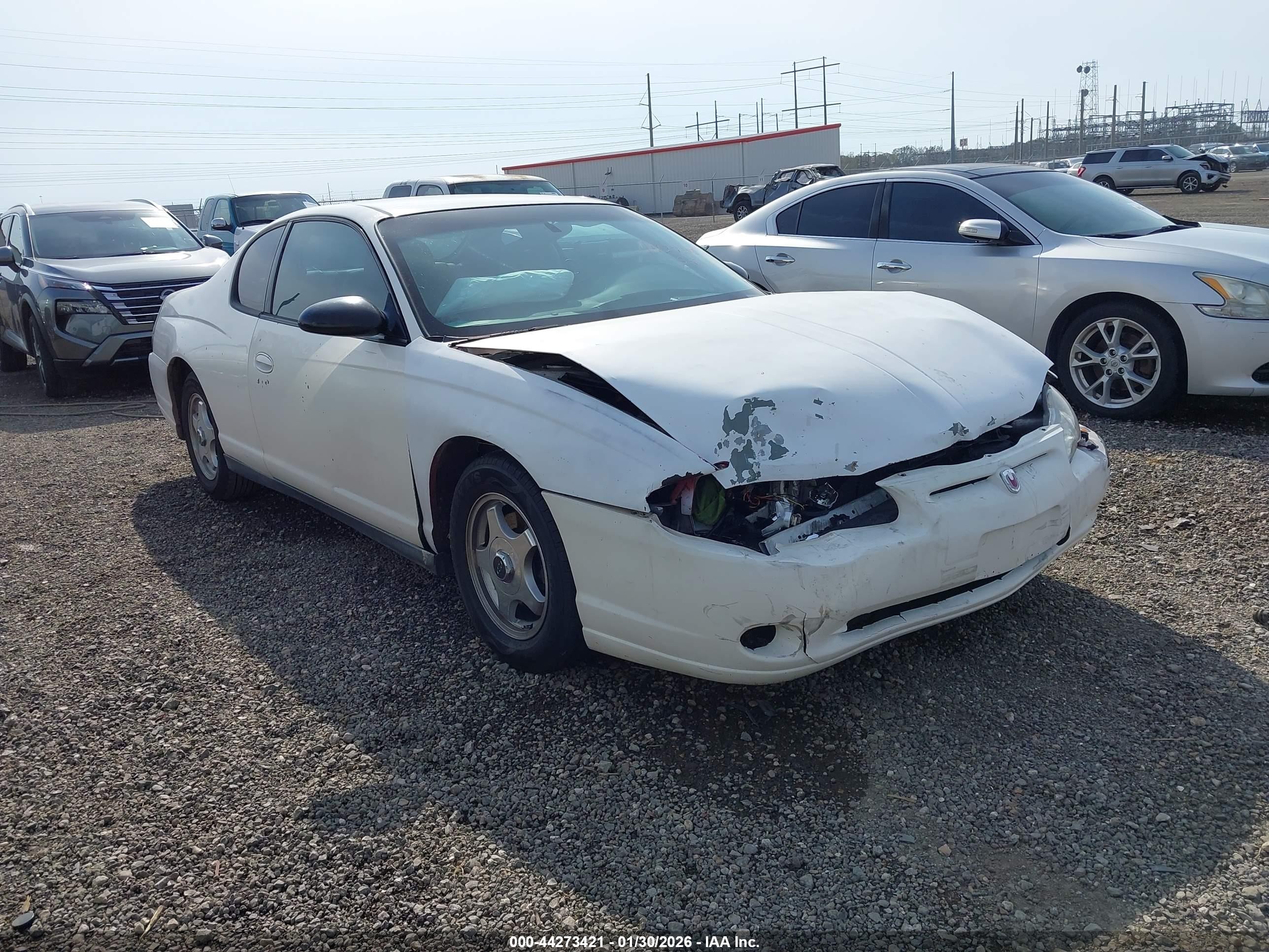 2005 Chevrolet Monte Carlo Ls White vin: 2G1WW12E859254262