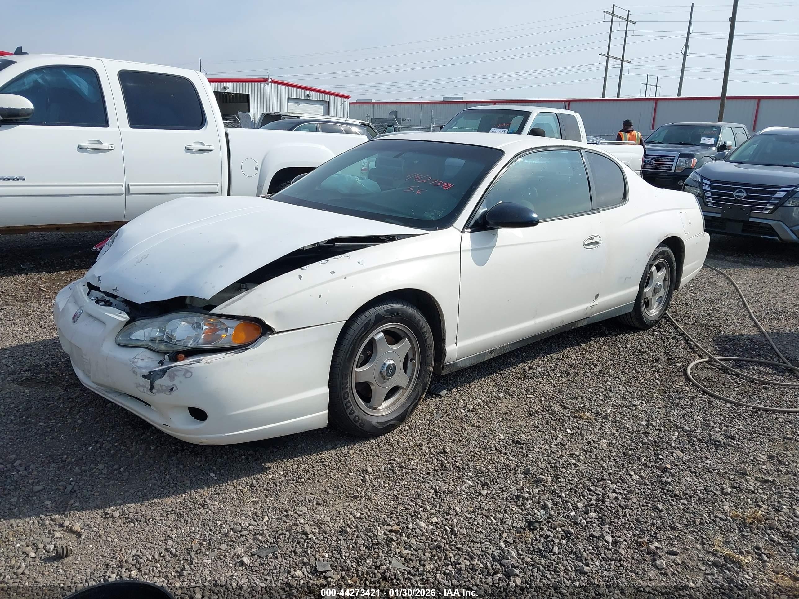2005 Chevrolet Monte Carlo Ls White vin: 2G1WW12E859254262