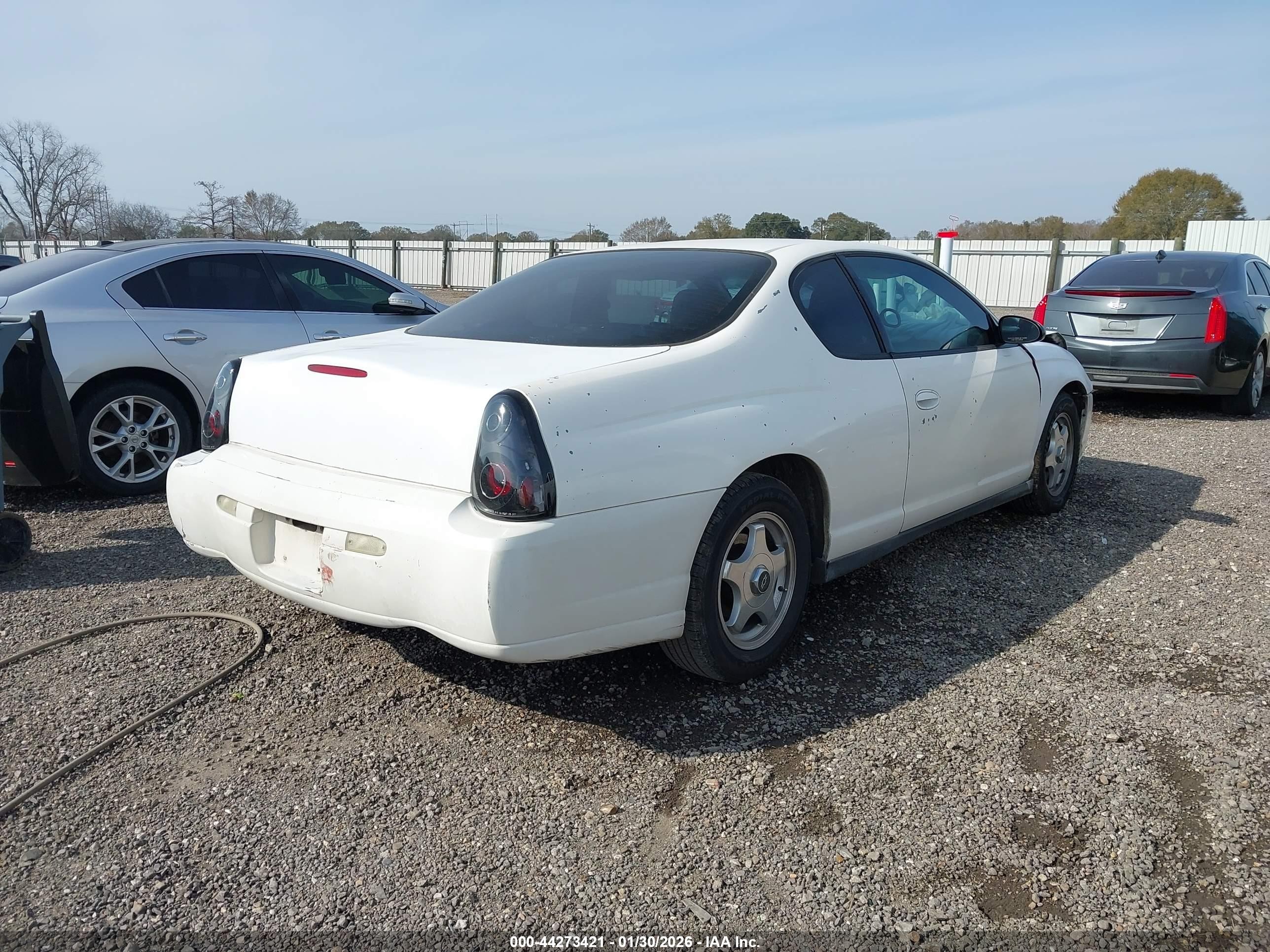 2005 Chevrolet Monte Carlo Ls White vin: 2G1WW12E859254262