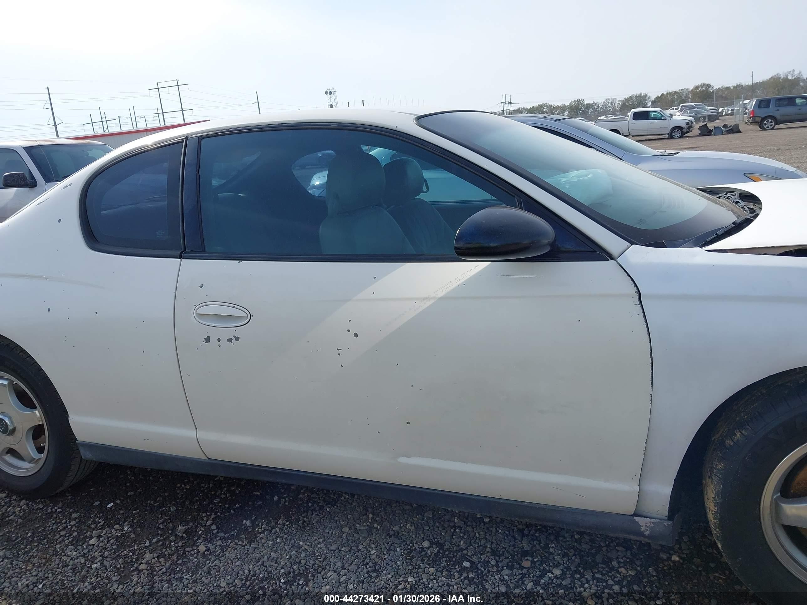 2005 Chevrolet Monte Carlo Ls White vin: 2G1WW12E859254262