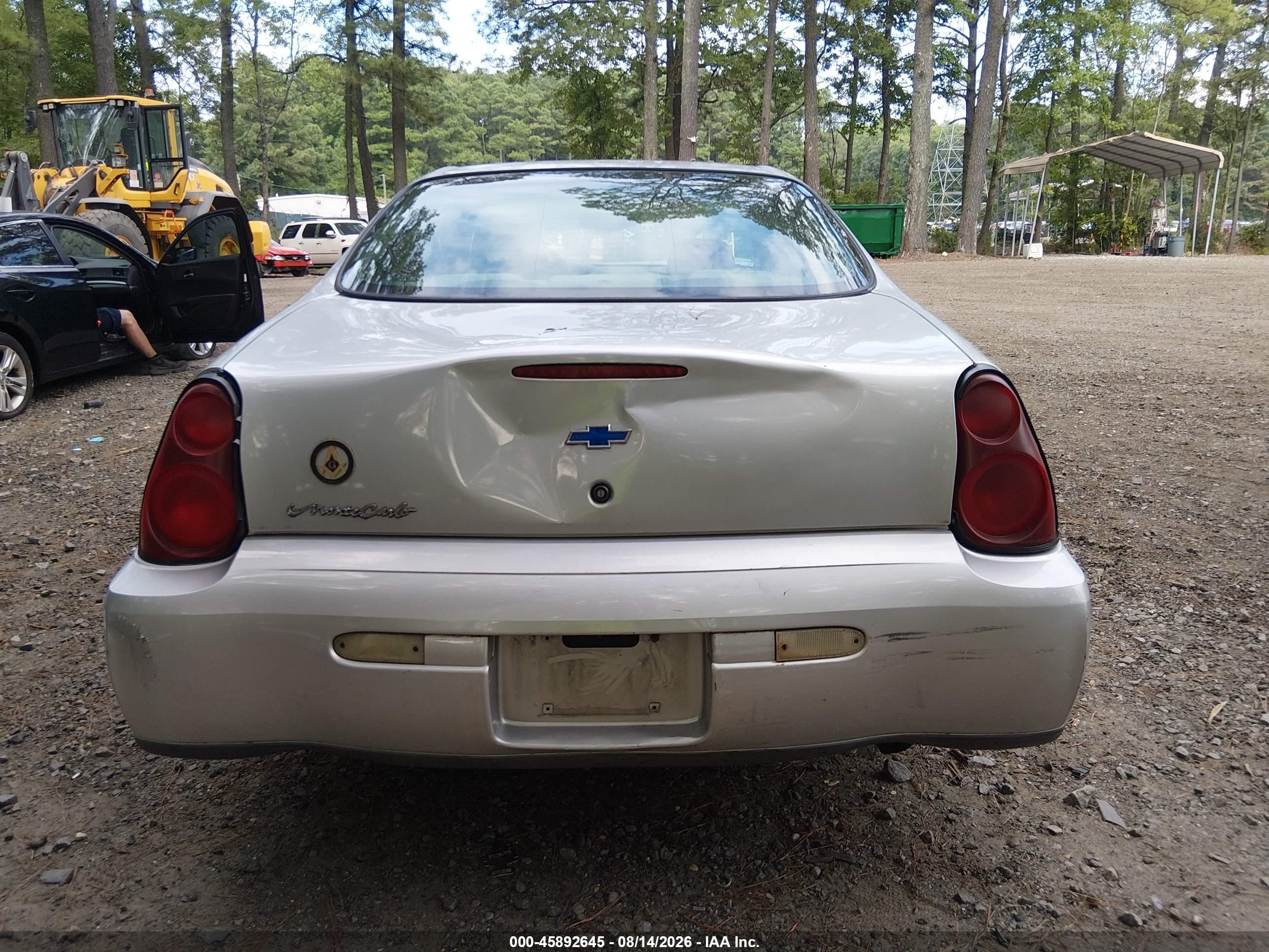 2000 Chevrolet Monte Carlo Ls Silver vin: 2G1WW12E8Y9256615