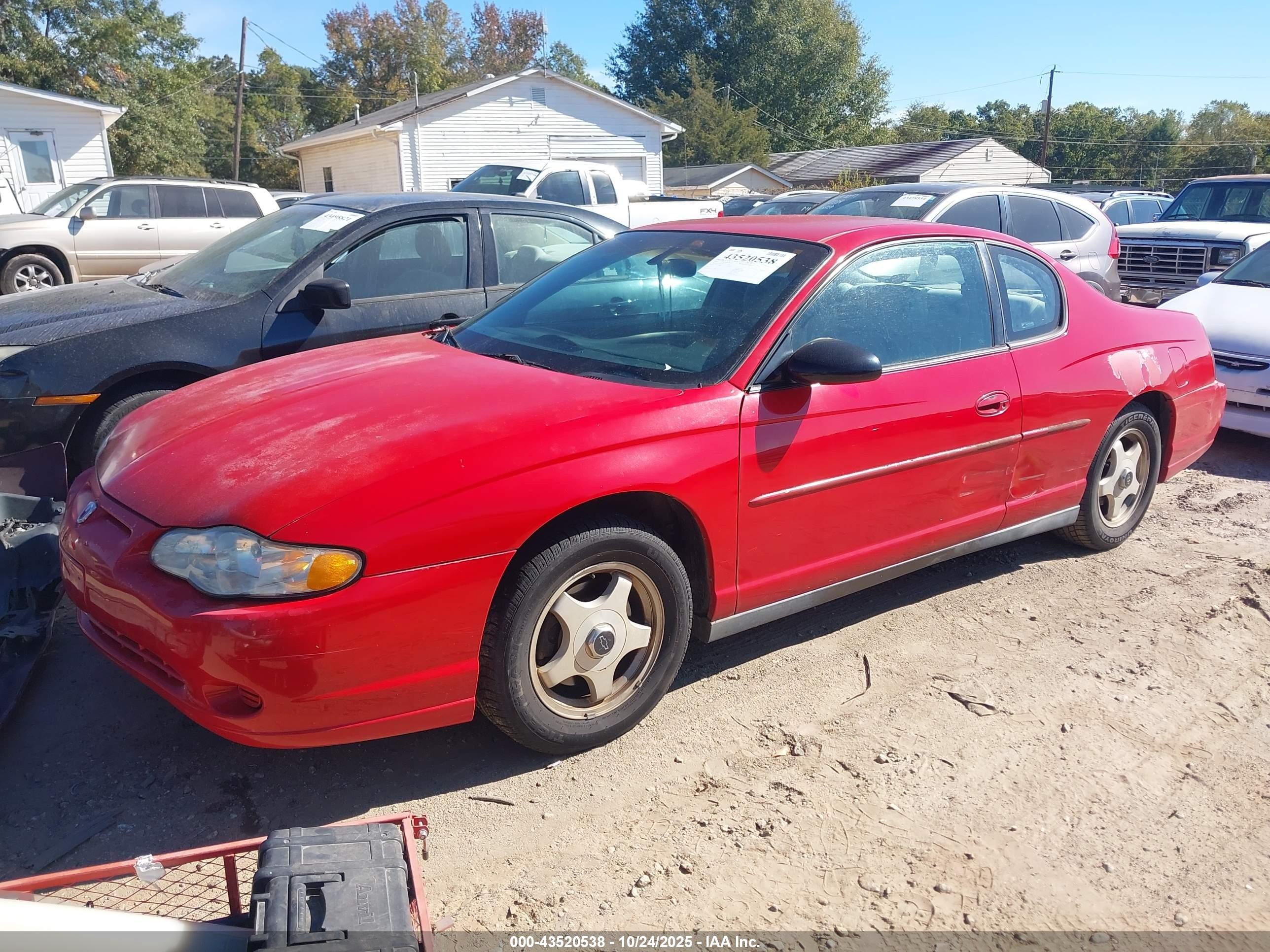 2004 Chevrolet Monte Carlo Ls Red vin: 2G1WW12E949257749
