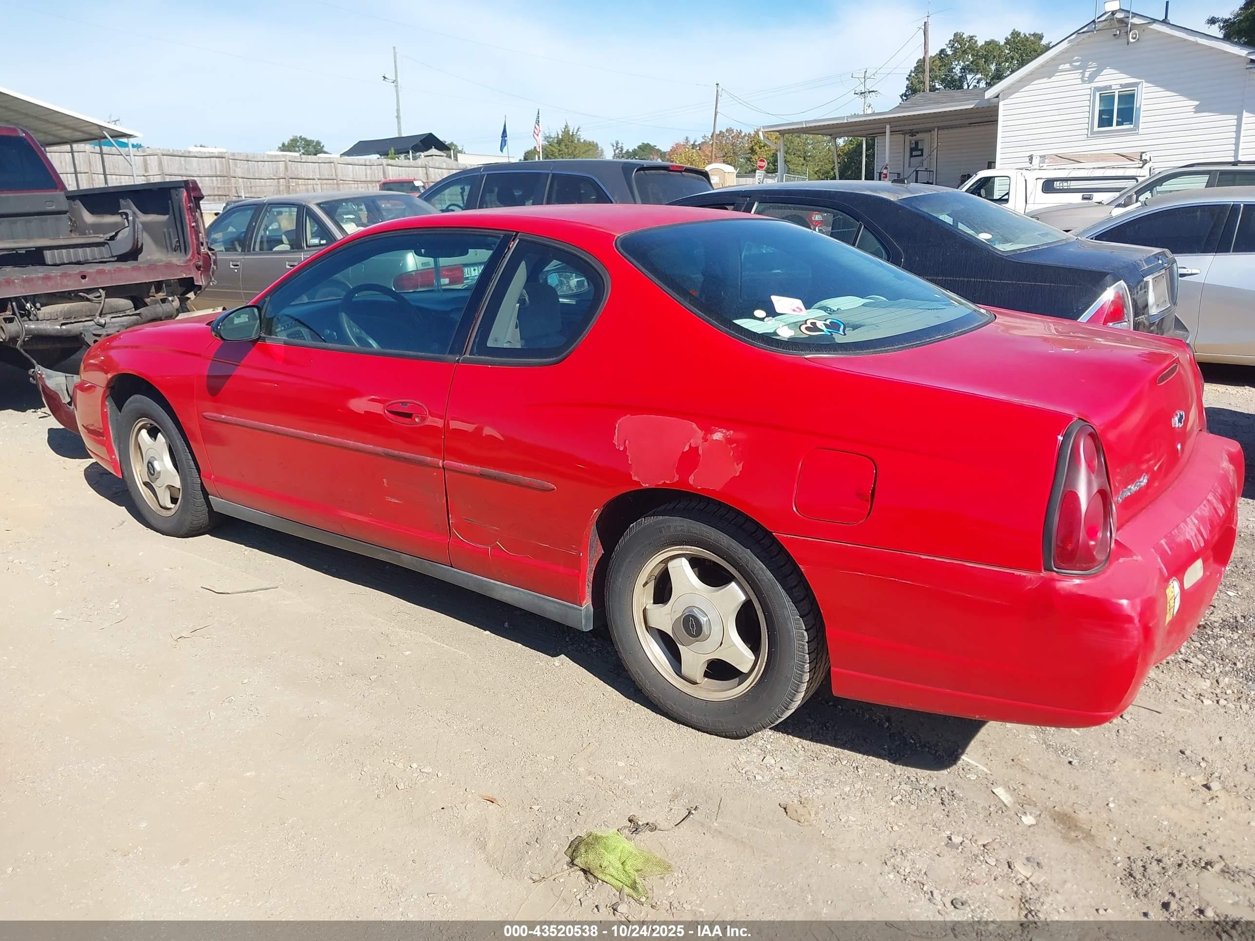 2004 Chevrolet Monte Carlo Ls Red vin: 2G1WW12E949257749