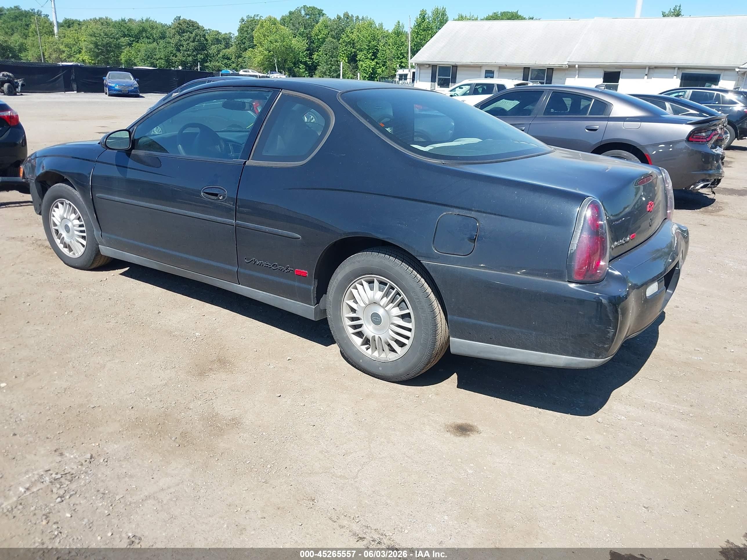 2002 Chevrolet Monte Carlo Ls Black vin: 2G1WW12EX29154305