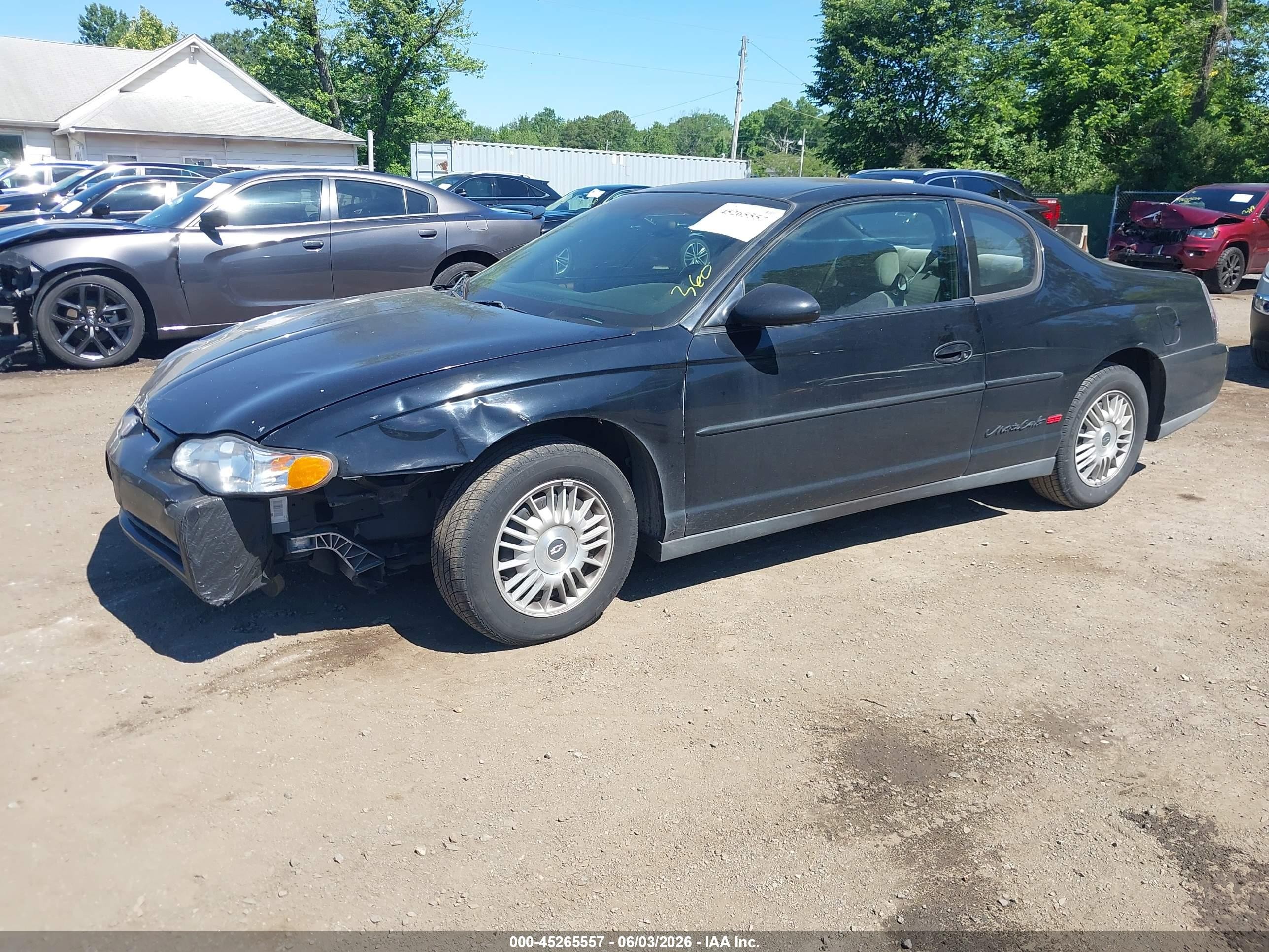 2002 Chevrolet Monte Carlo Ls Black vin: 2G1WW12EX29154305