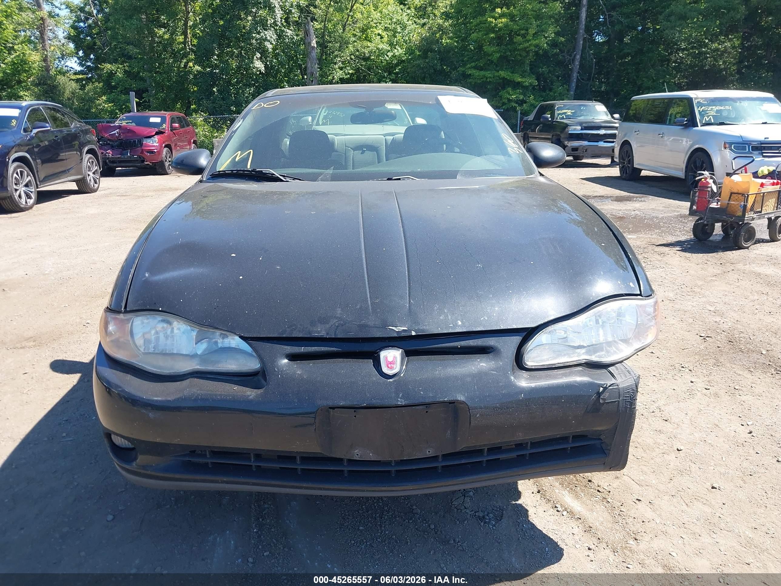 2002 Chevrolet Monte Carlo Ls Black vin: 2G1WW12EX29154305