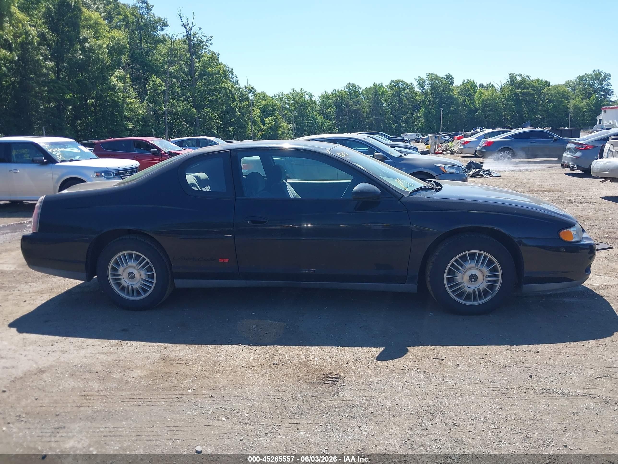 2002 Chevrolet Monte Carlo Ls Black vin: 2G1WW12EX29154305