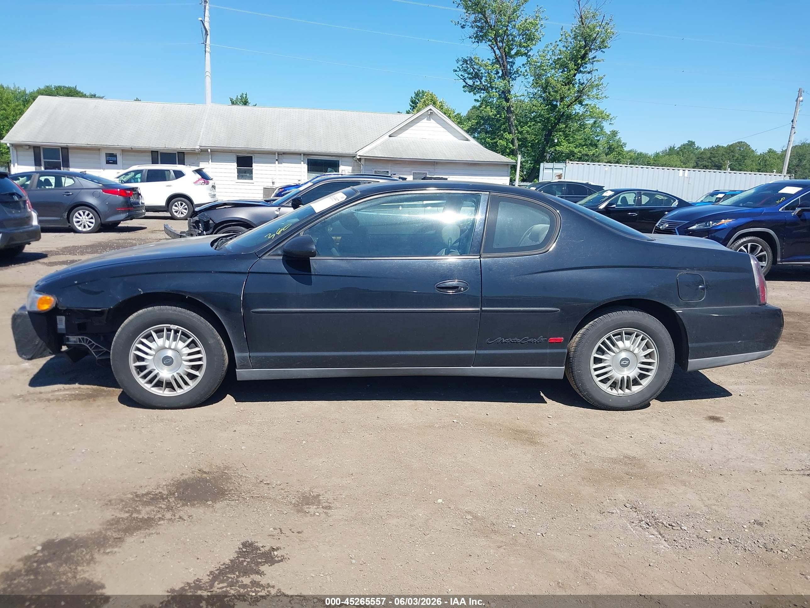 2002 Chevrolet Monte Carlo Ls Black vin: 2G1WW12EX29154305