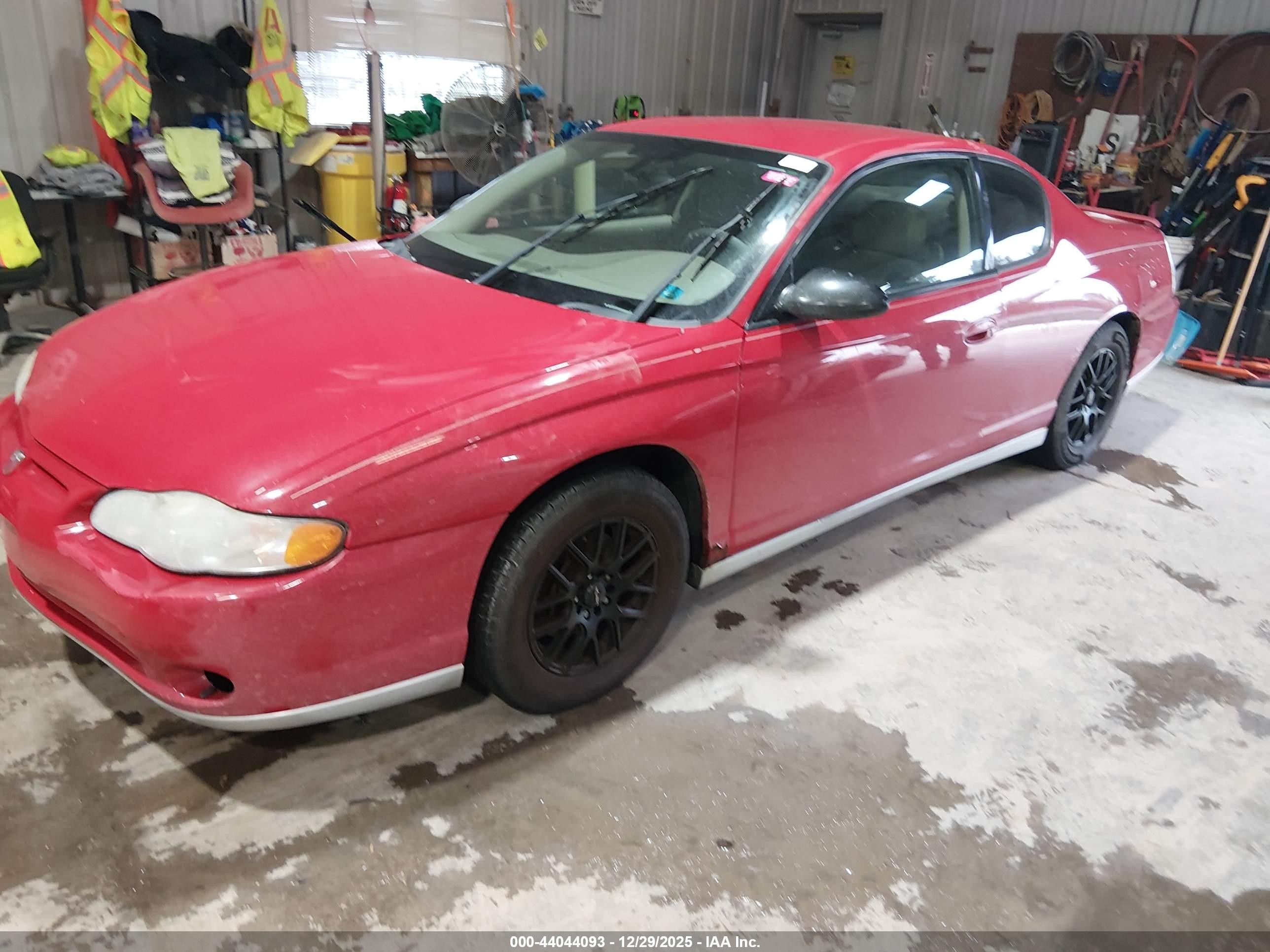 2005 Chevrolet Monte Carlo Ls Red vin: 2G1WW12EX59255557