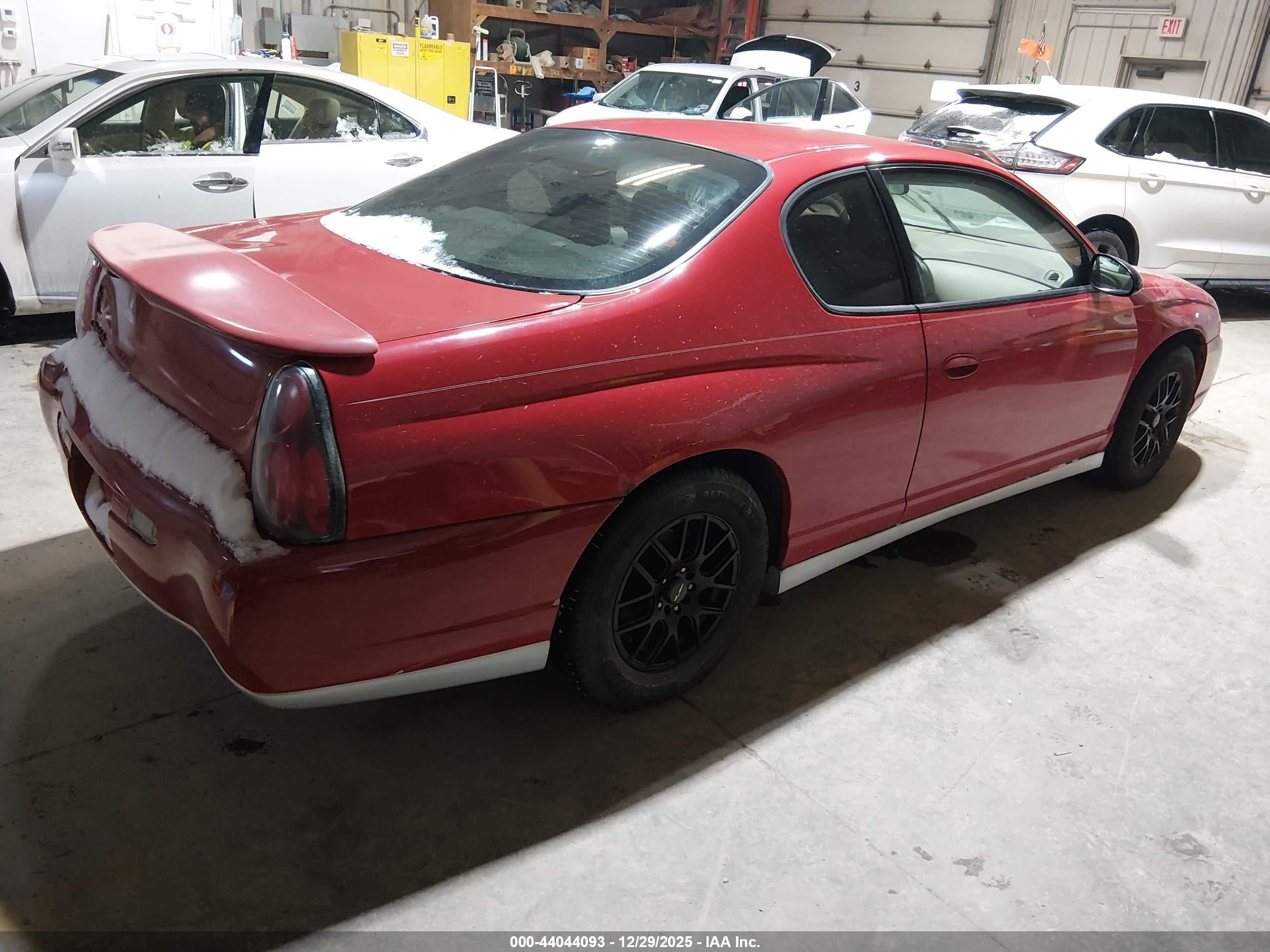 2005 Chevrolet Monte Carlo Ls Red vin: 2G1WW12EX59255557