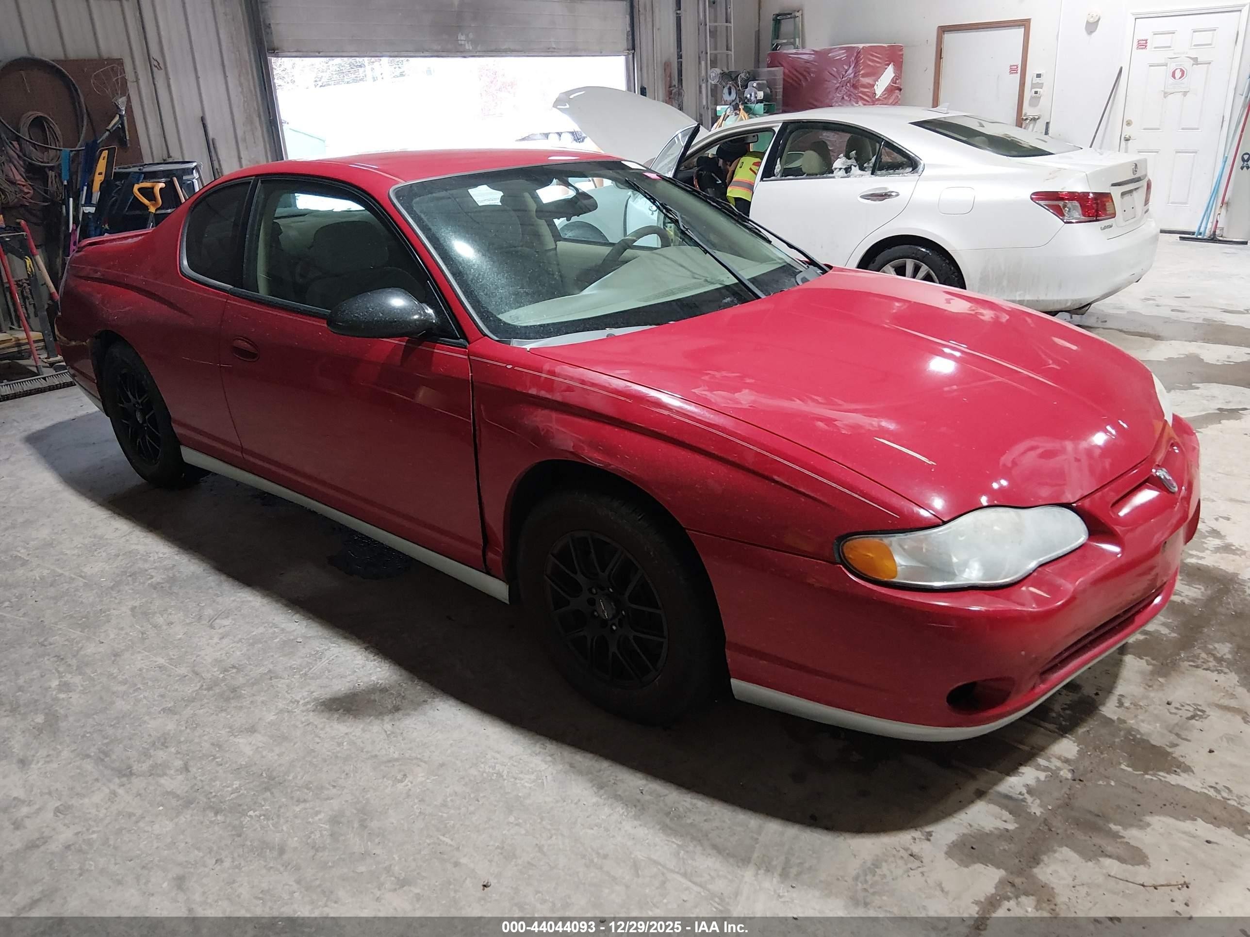 2005 Chevrolet Monte Carlo Ls Red vin: 2G1WW12EX59255557