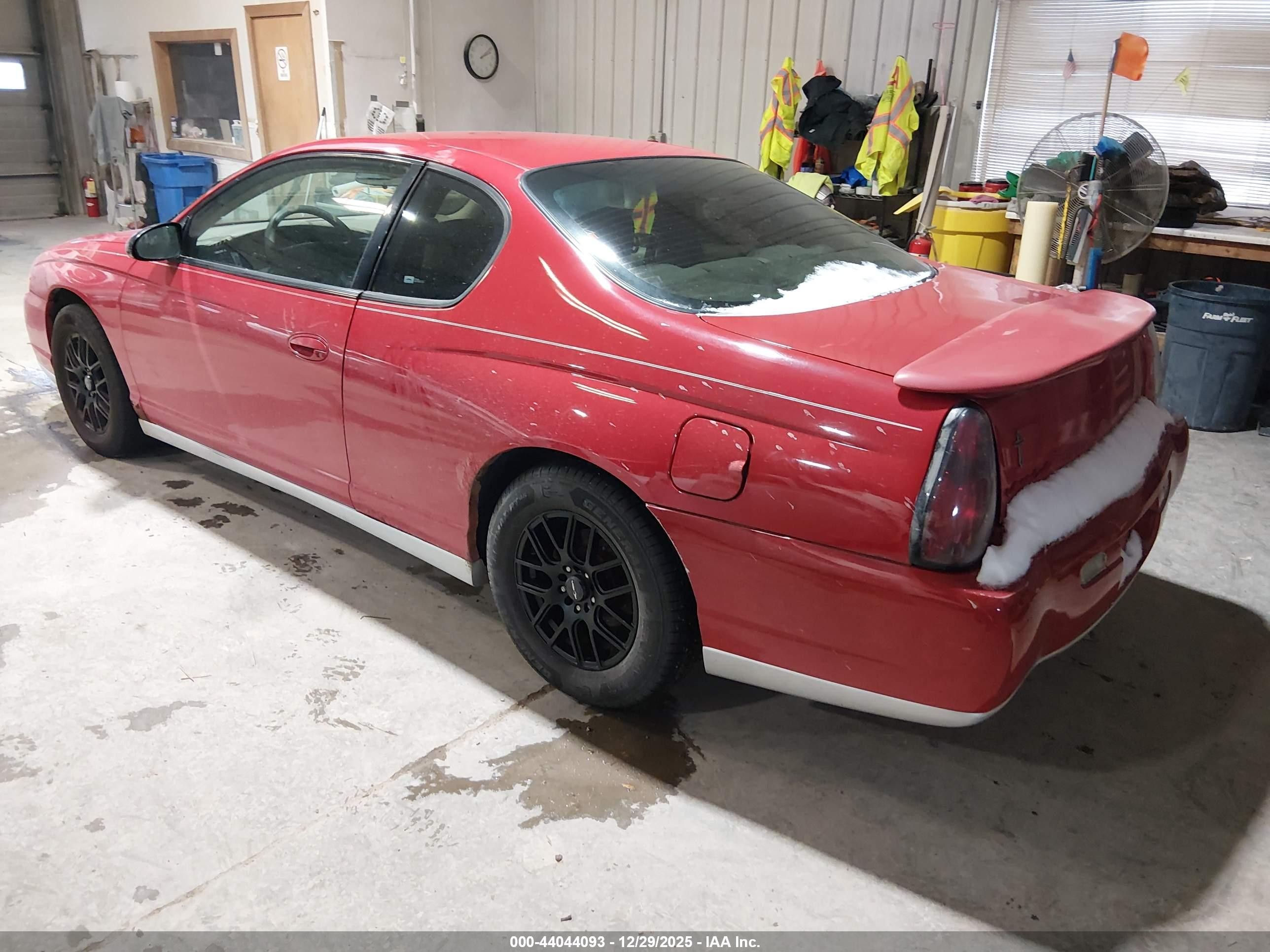 2005 Chevrolet Monte Carlo Ls Red vin: 2G1WW12EX59255557