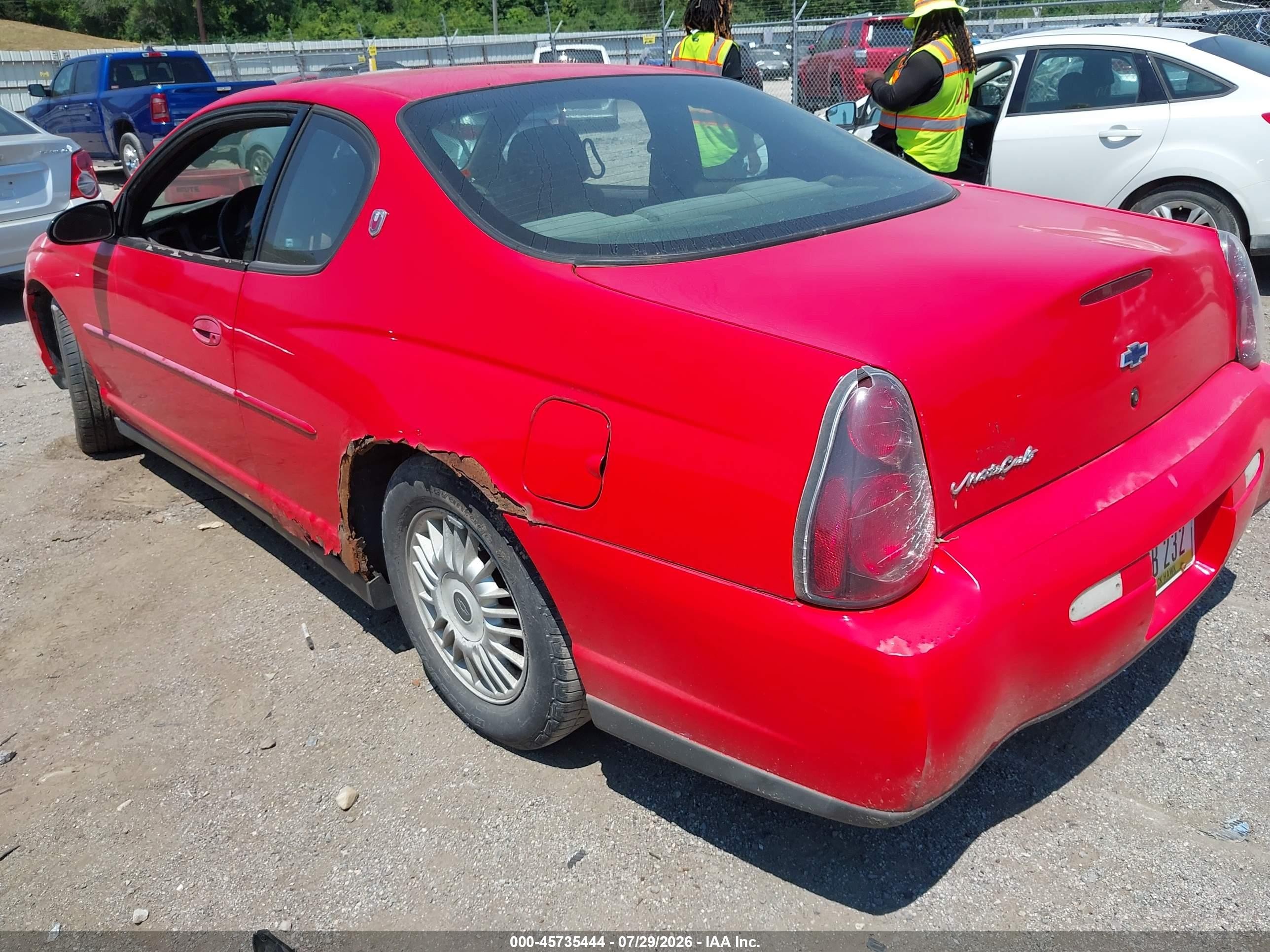 2000 Chevrolet Monte Carlo Ls Red vin: 2G1WW12EXY9211322