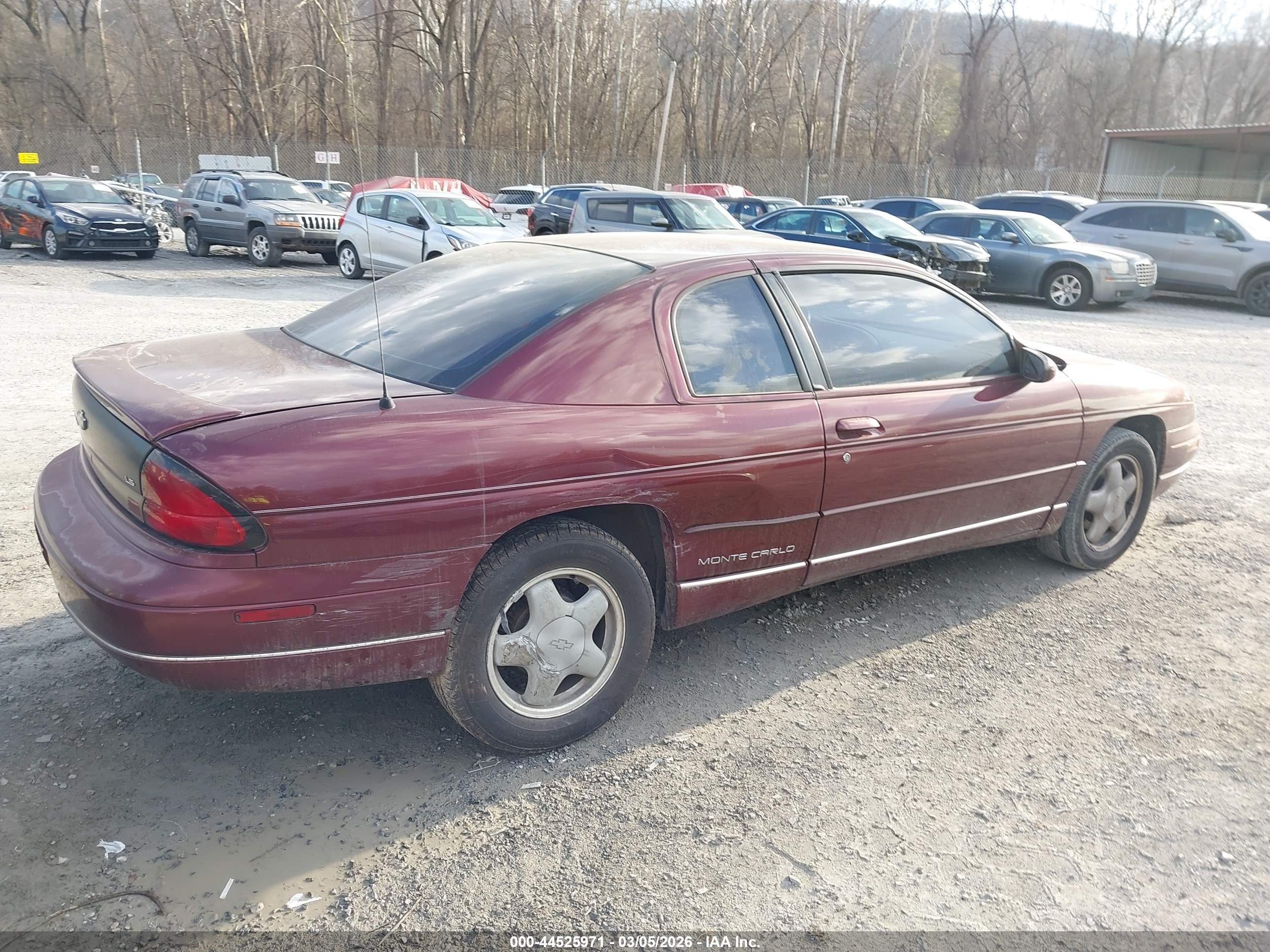 1998 Chevrolet Monte Carlo Ls Burgundy vin: 2G1WW12M1W9157008