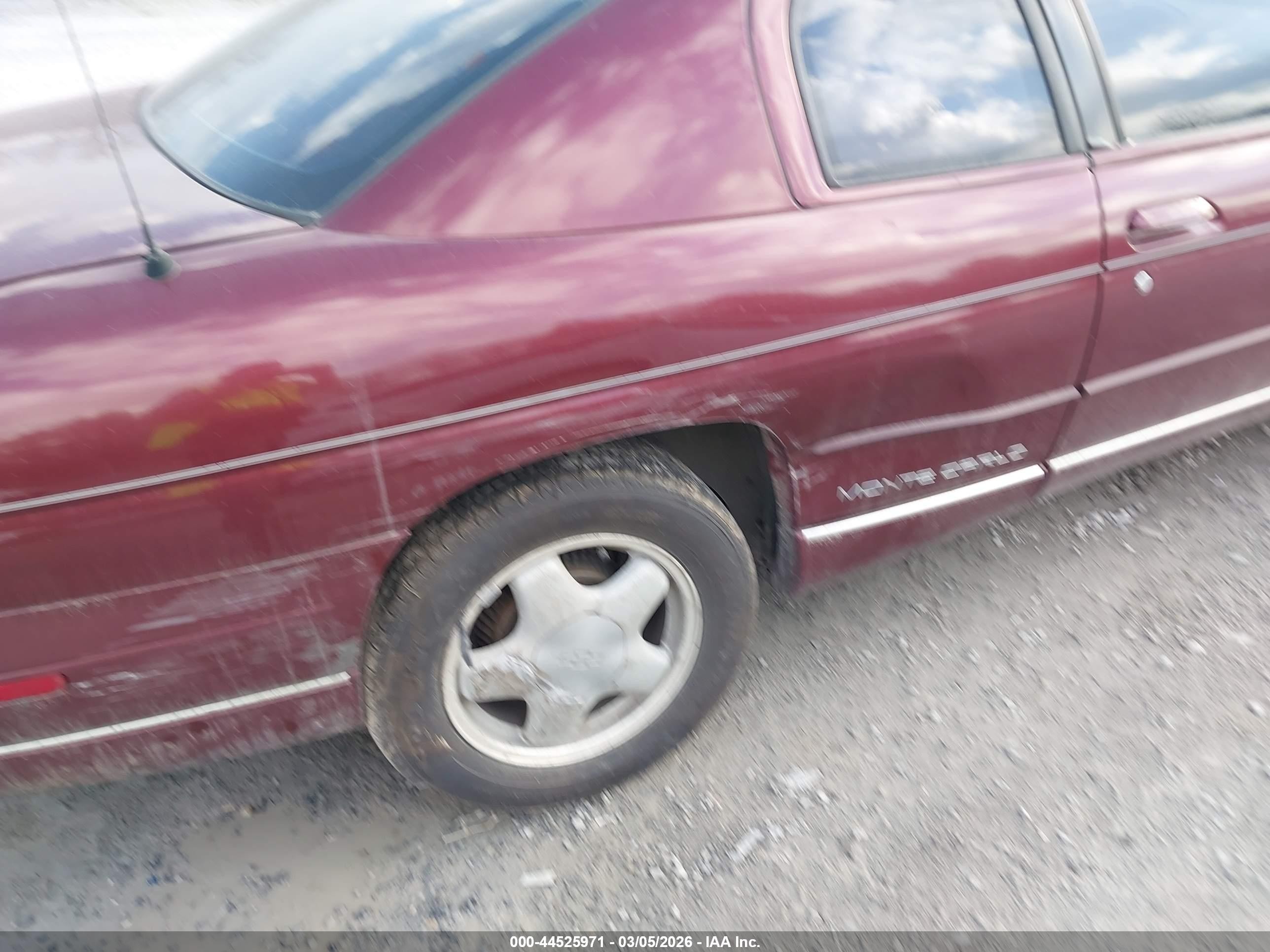 1998 Chevrolet Monte Carlo Ls Burgundy vin: 2G1WW12M1W9157008
