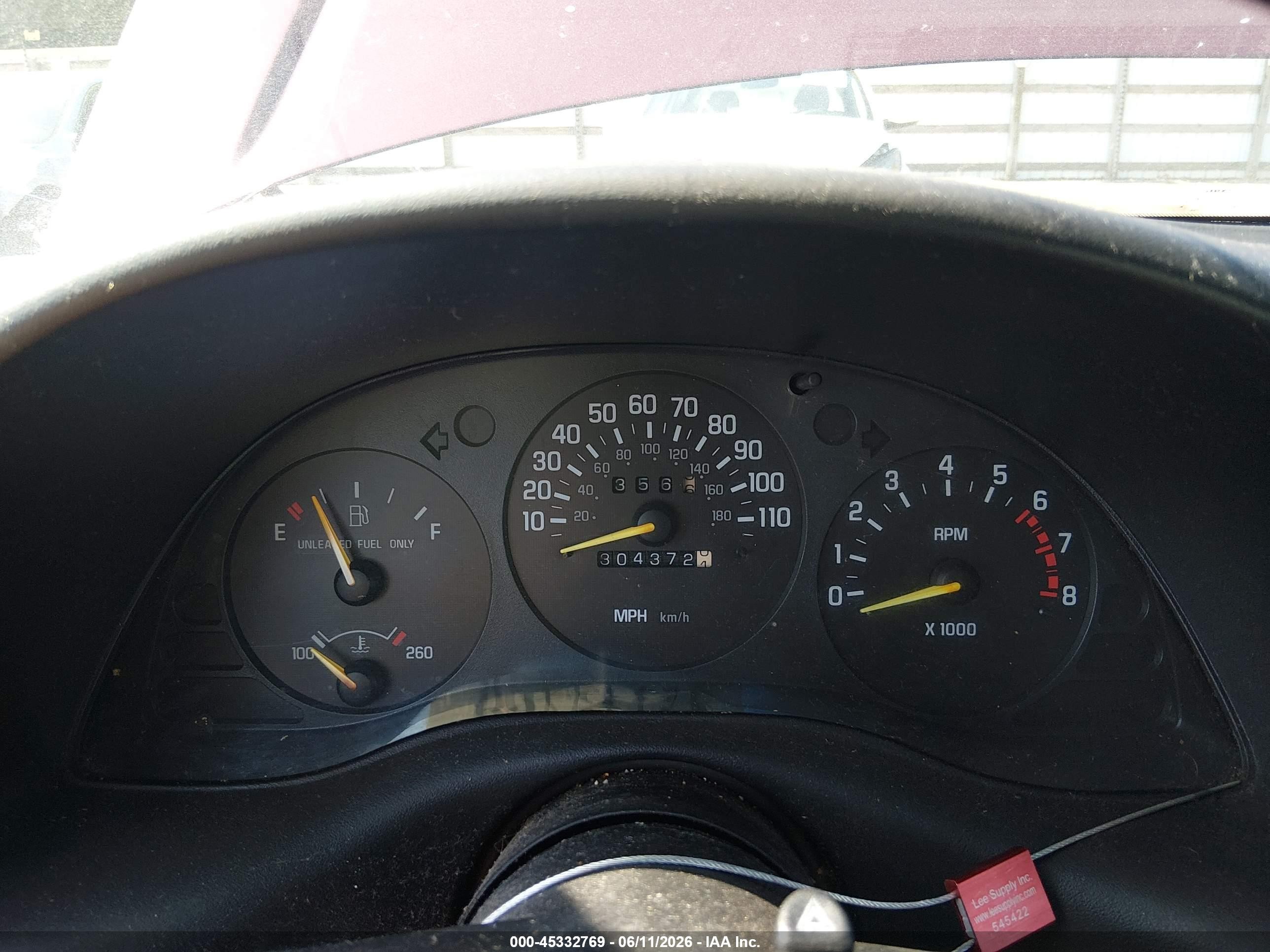 1996 Chevrolet Monte Carlo Ls Red vin: 2G1WW12M3T9255923