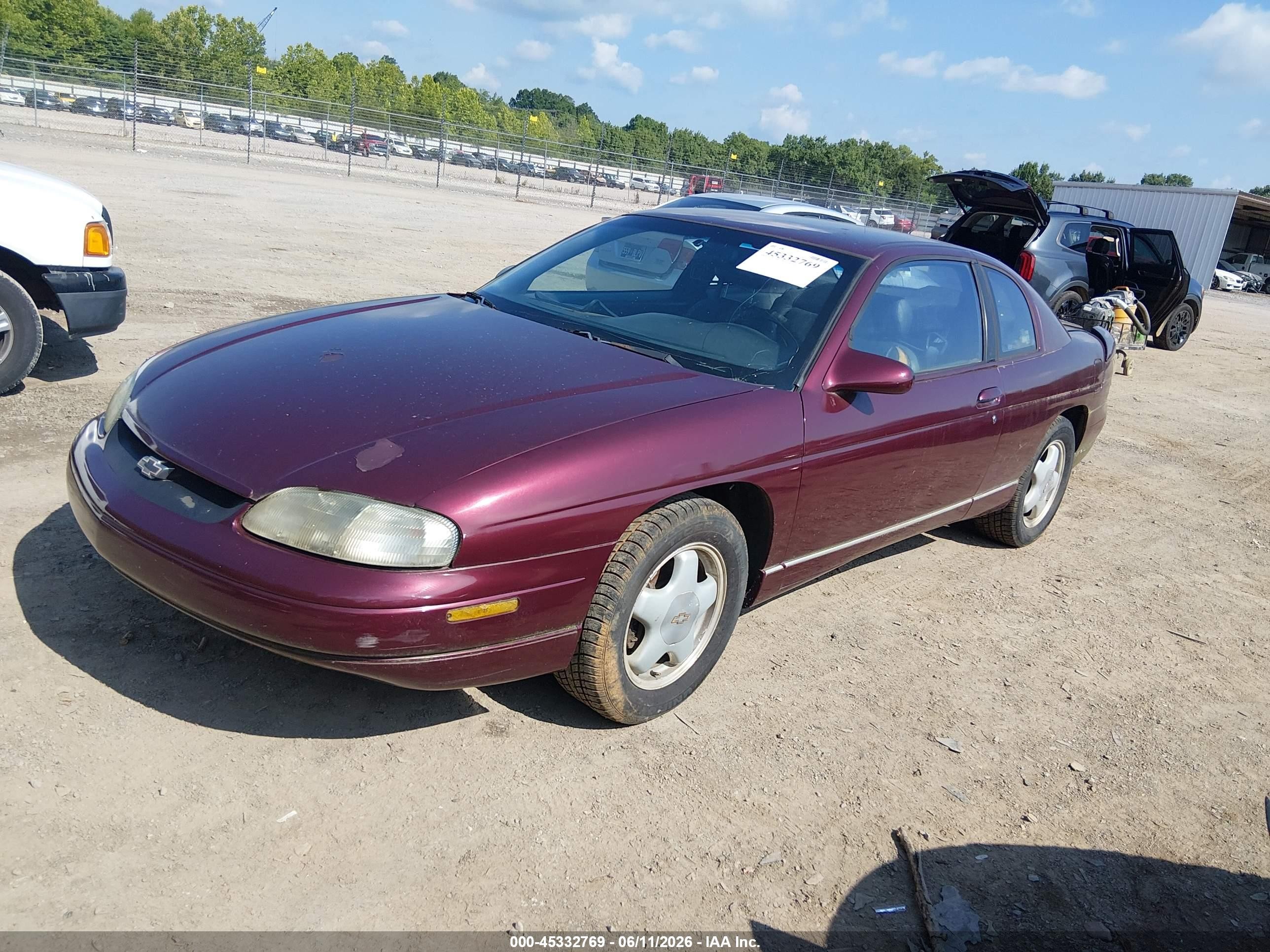 1996 Chevrolet Monte Carlo Ls Red vin: 2G1WW12M3T9255923