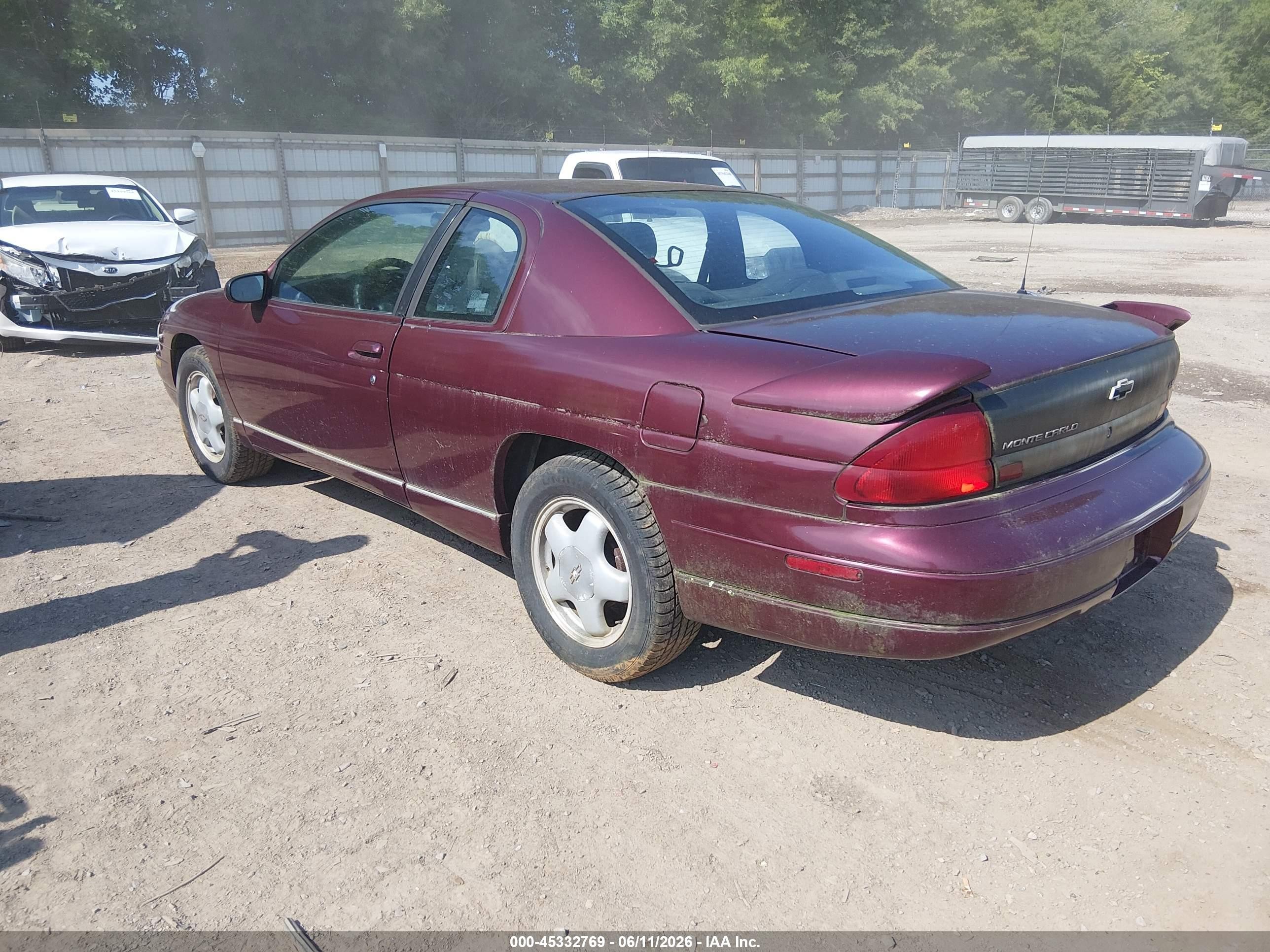 1996 Chevrolet Monte Carlo Ls Red vin: 2G1WW12M3T9255923