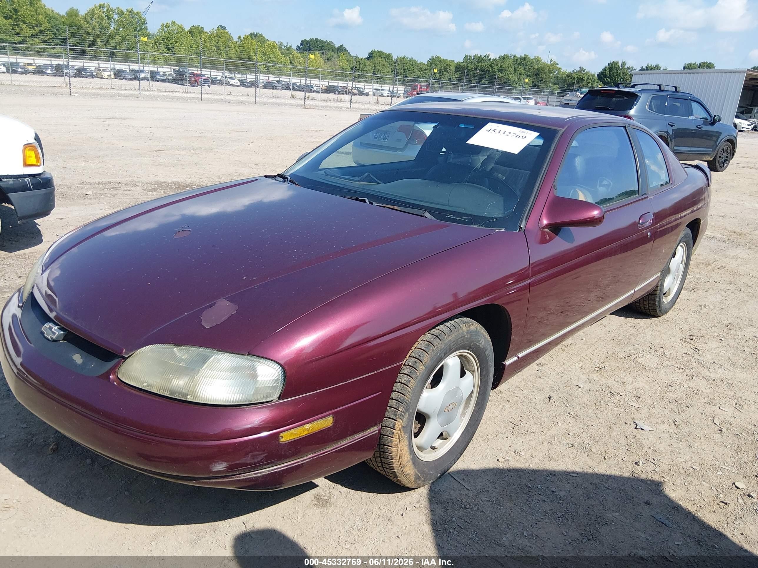 1996 Chevrolet Monte Carlo Ls Red vin: 2G1WW12M3T9255923