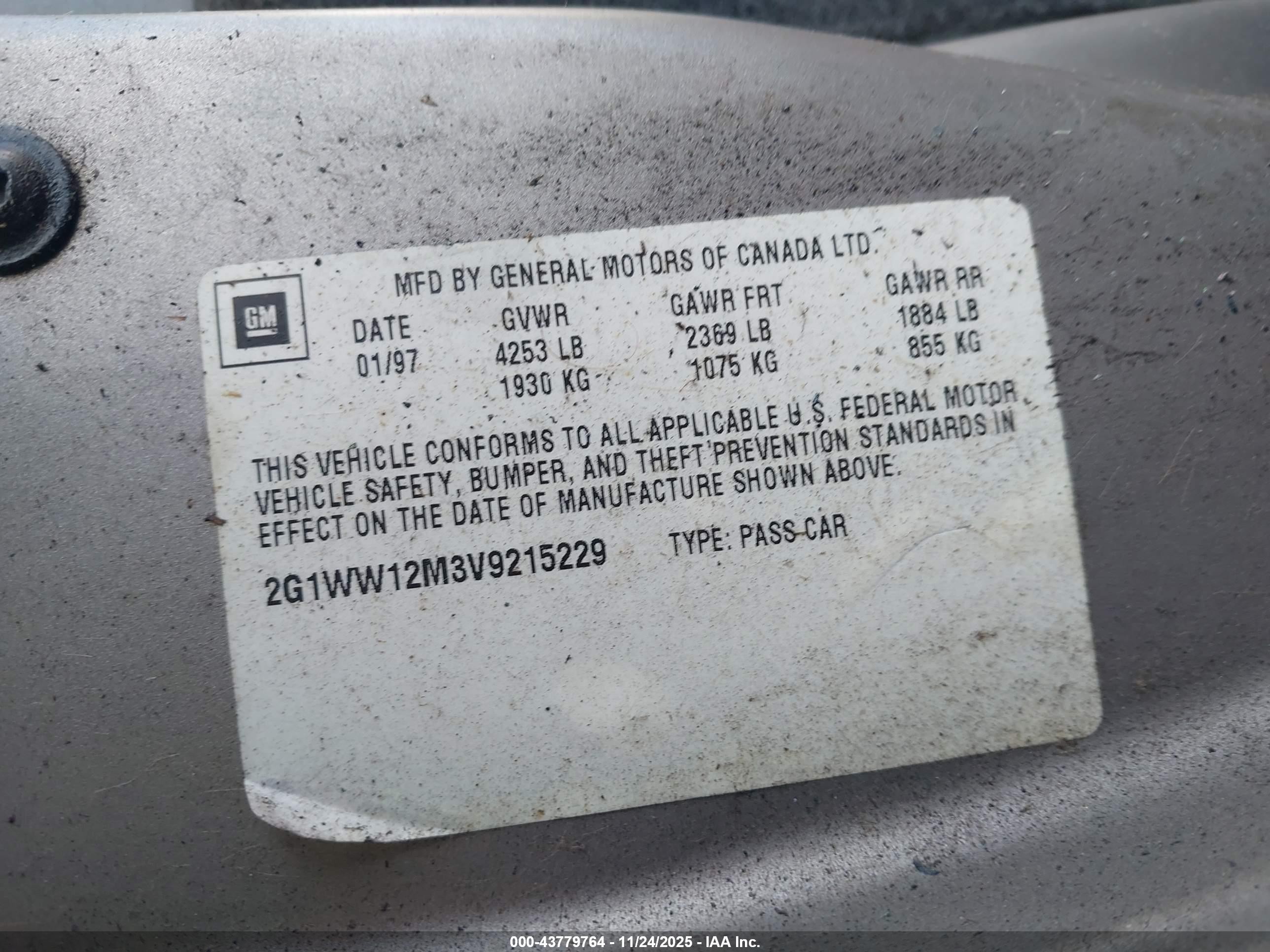 1997 Chevrolet Monte Carlo Ls Silver vin: 2G1WW12M3V9215229